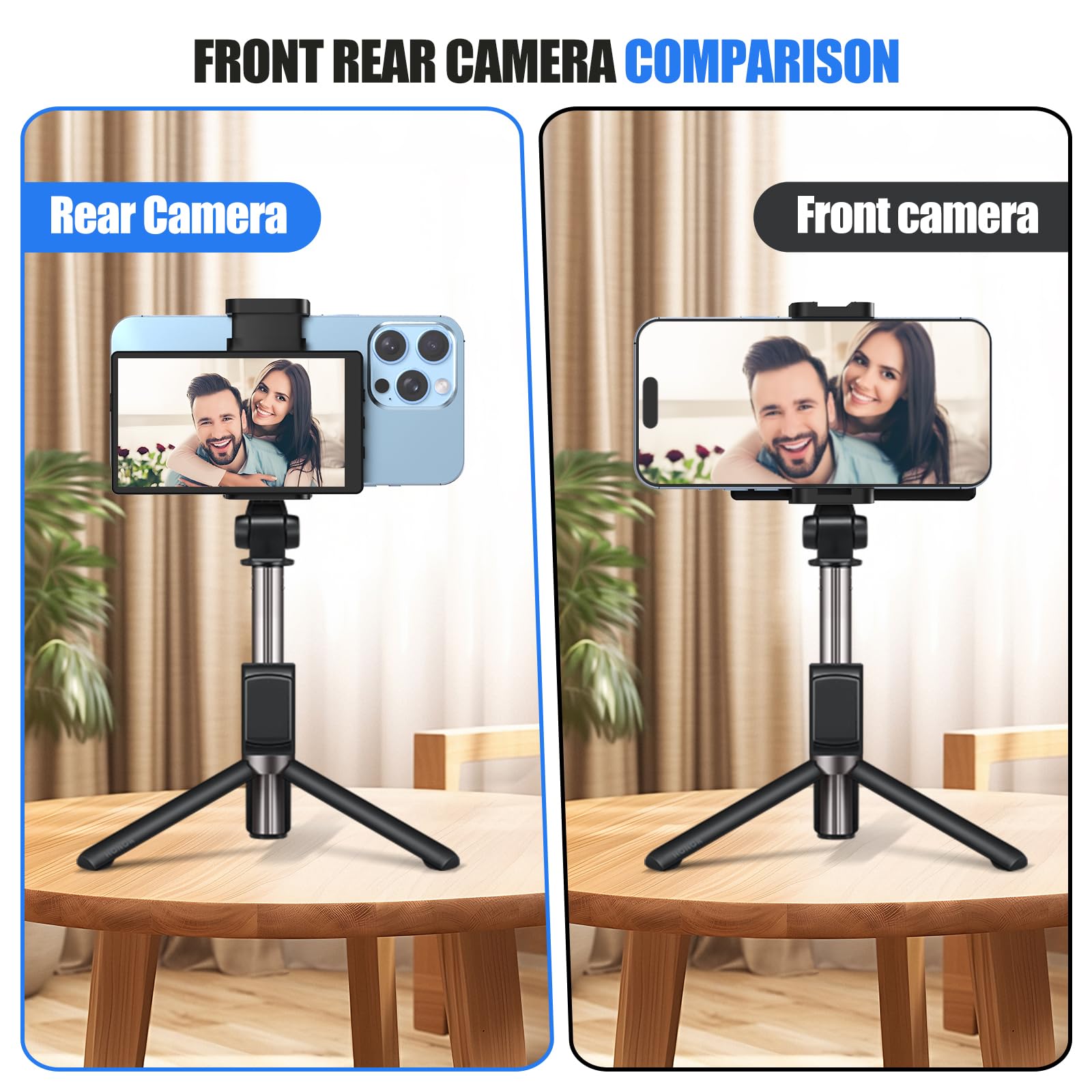 Apekx 5'' Vlog Selfie Monitor Screen - Wireless/Wired Streaming For Iphone And Android, Low Latency, With Magnetic Clip-On Mount