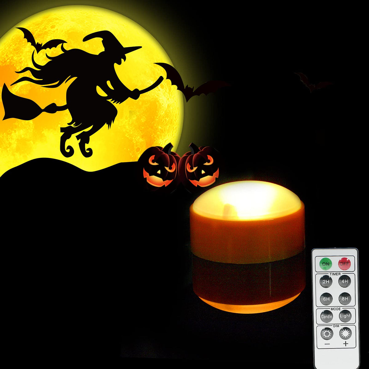 Battery Operated Led Pumpkin Light With Remote And Timer Bright Realistic Flickering Decorative Plastic Flameless Electric Candl