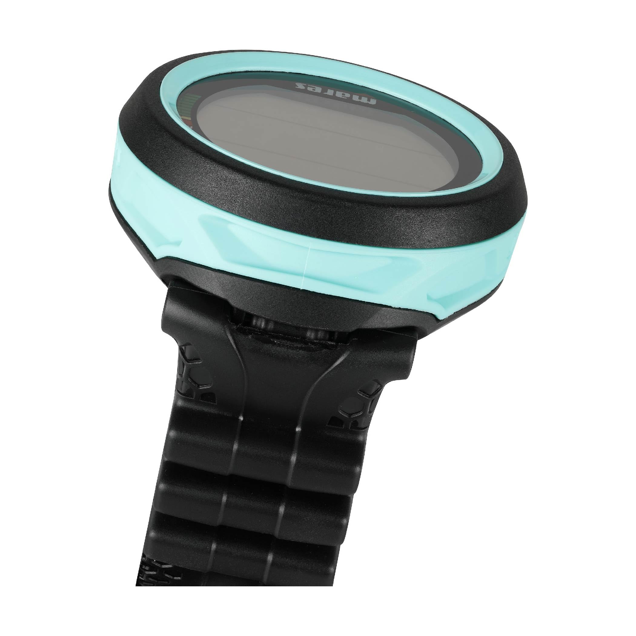 Mares Puck 4 Wrist Dive Computer | Entry-Level Watch-Style One Button Control Underwater Scuba Diving Computer, Black/Aqua
