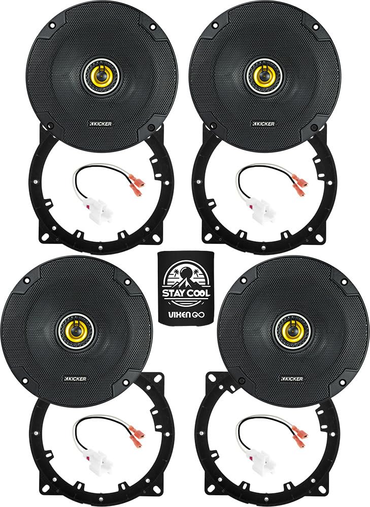 KICKER Front and Rear Door 6.75 Speakers Kit for Hyundai Sonata 2011-2017 Upgrade Kit - 2 Pairs of CS Series 6 3/4 Inch Coaxial