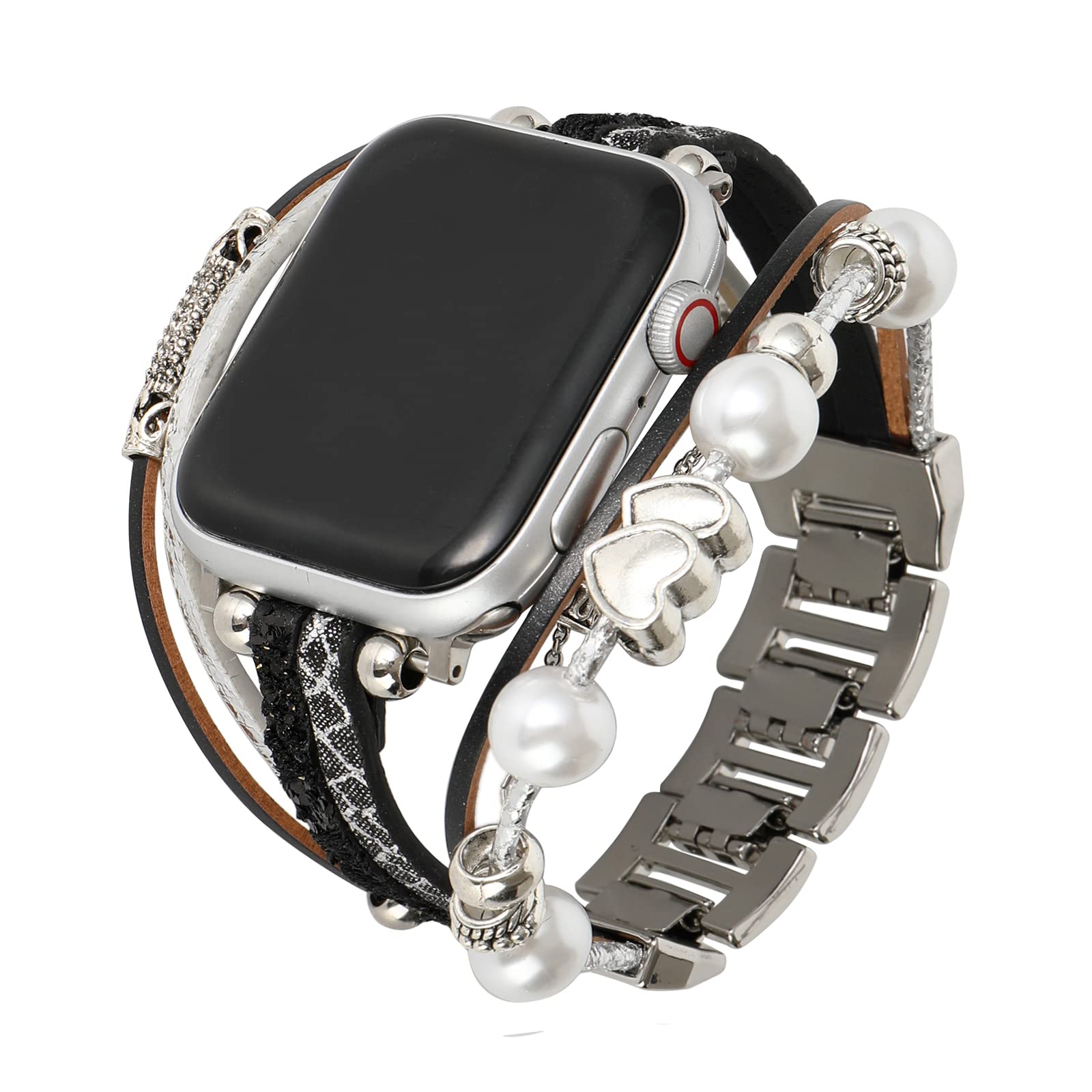 Bovipo Compatible With Apple Watch Band 45Mm 44Mm 42Mm 41Mm 40Mm 38Mm 49Mm,Iwatch Series 9/8/7/Se/6/5/4/3/2/1/Ultra, Leather Bra