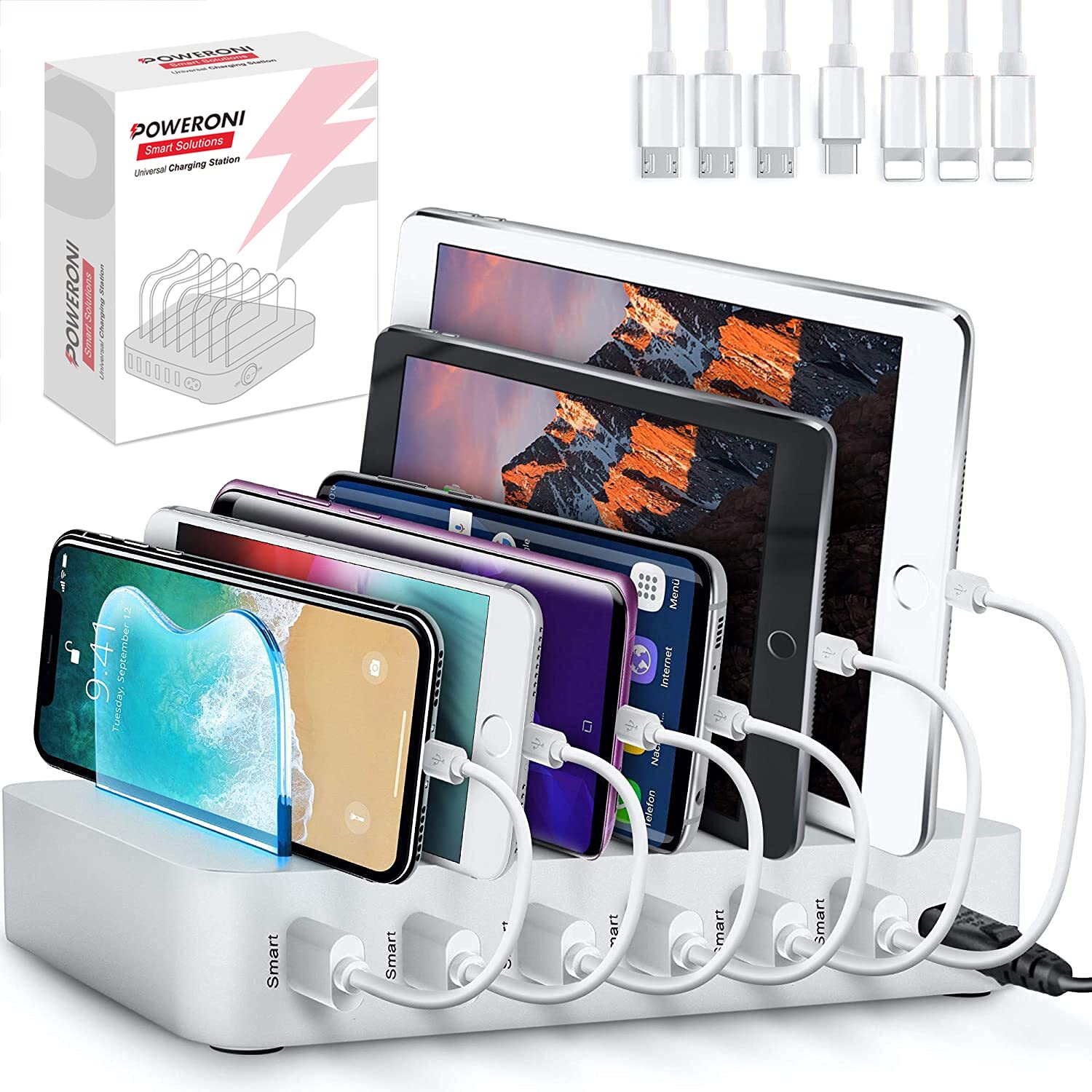Usb Charging Dock  6Port Universal Charging Station For Multiple Devices  Multi Device Charger Station  Compatible With Appl