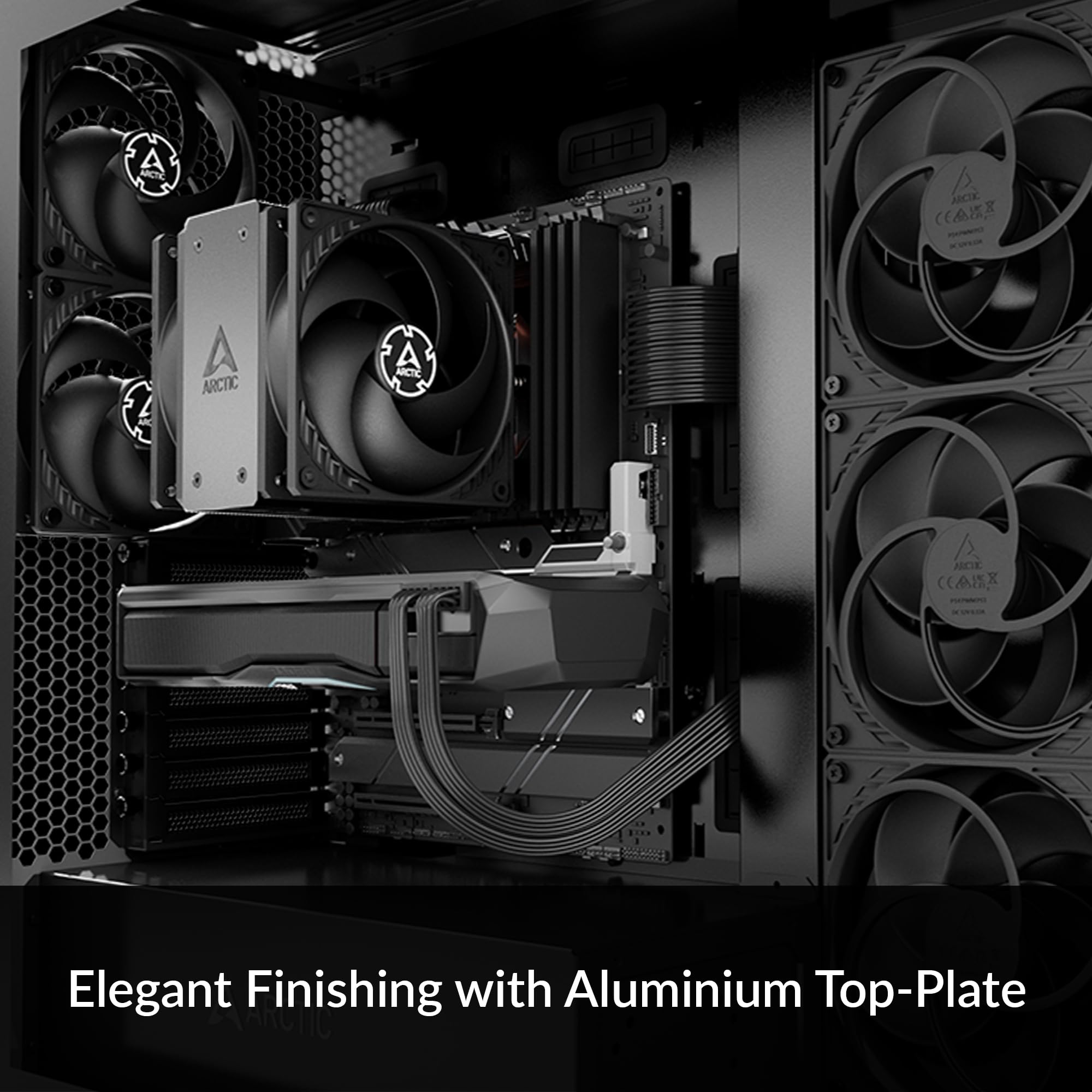 Arctic Freezer 36 (Black)   Single Tower Cpu Cooler With Push Pull, Two Pressure Optimised 120 Mm P Fans, Fluid Dynamic Bearing,