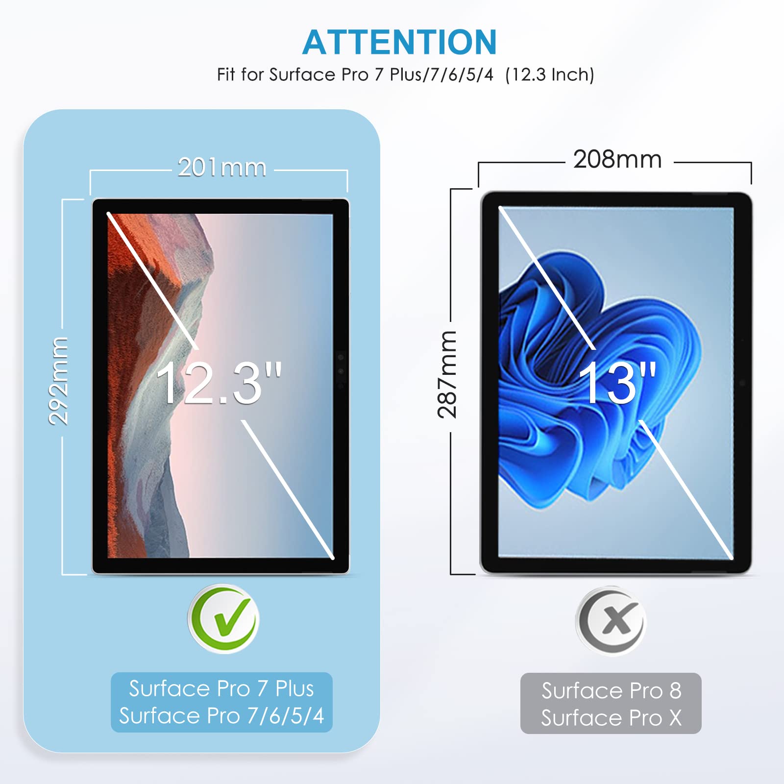 [2 Pack] Sparin Screen Protector For Surface Pro 7 Plus/Surface Pro 7 / Surface Pro 6 / Surface Pro (5Th Gen) / Surface Pro 4, T