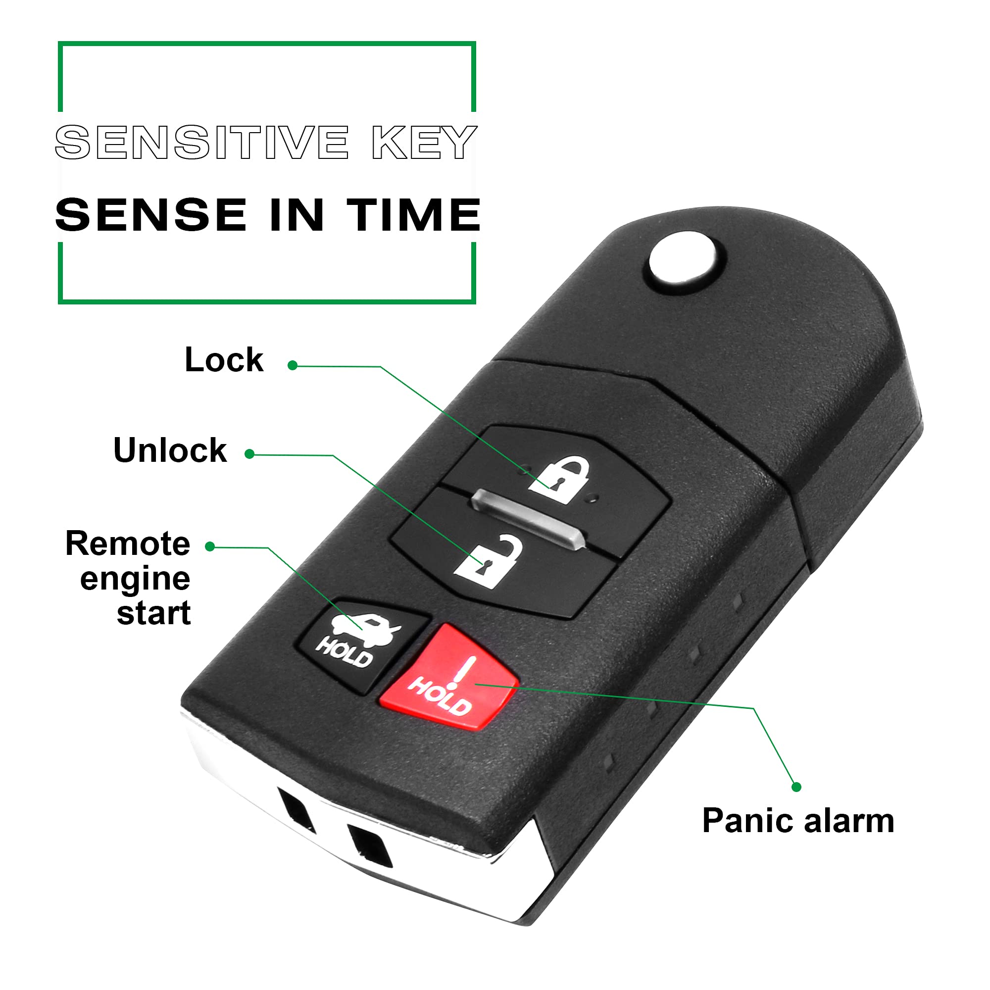 Vofono 4 Buttons Keyless Entry Remote Car Key Fob Compatible With 2010 2013 Mazda 3 2009 2013 Mazda 6 2006 2015 Mx 5 Miata Bgbx1