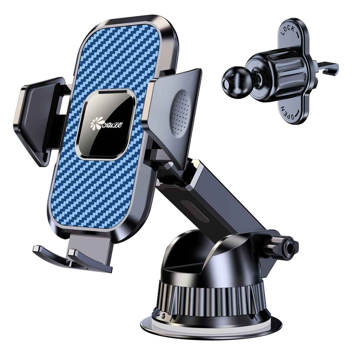 Car Phone Holder Mount, 3-In-1 Phone Stand For Car [Ultra-Sturdier Suction & Never Fall] Automobile Cradles Dashboard Windshield