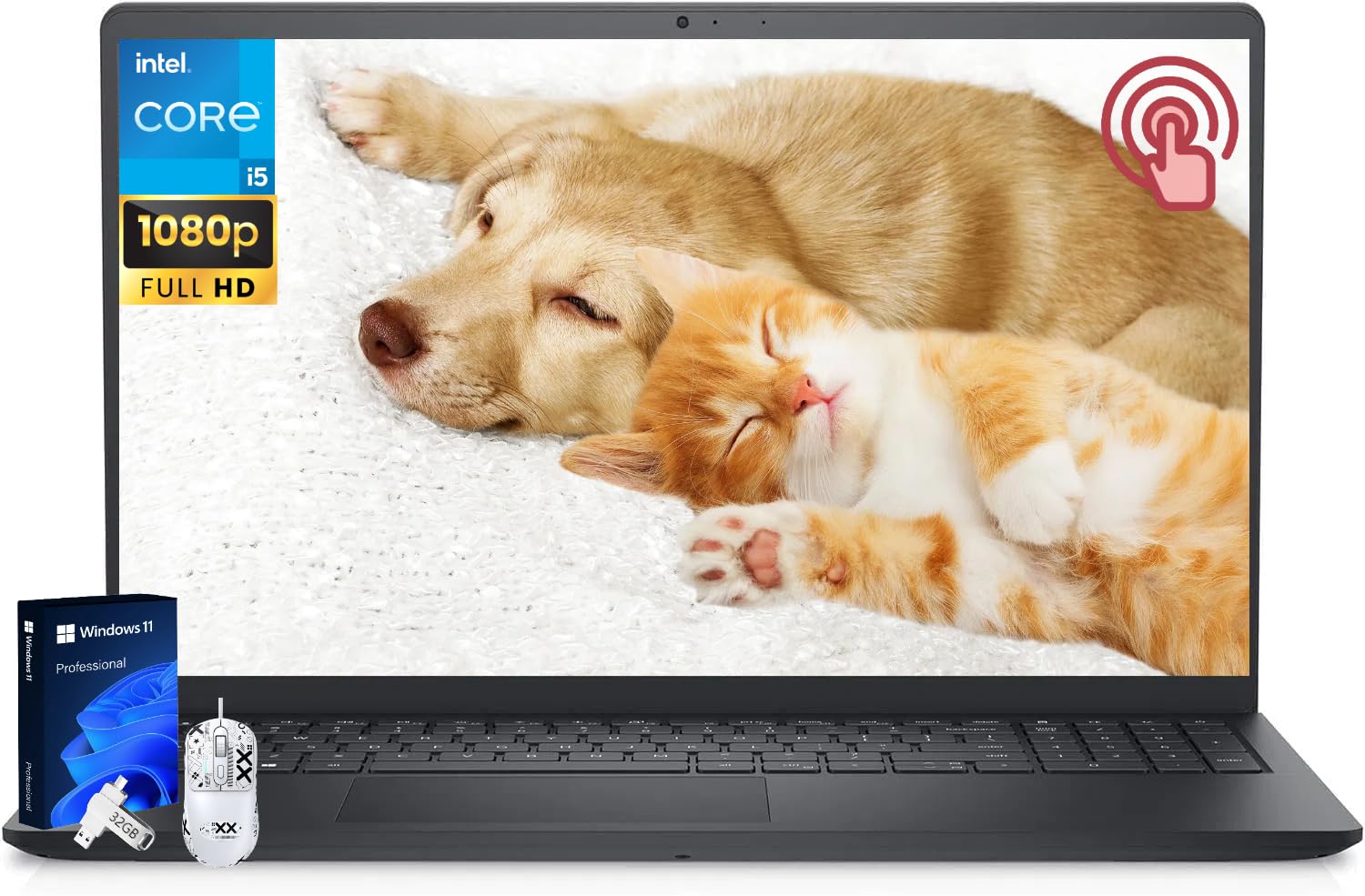 Dell Inspiron 15 3520 Business Laptop, 15.6 FHD Touchscreen, Intel 10-Core i5-1235U(Up to 4.40 GHz), 32 GB RAM, 1 TB SSD, Intel 