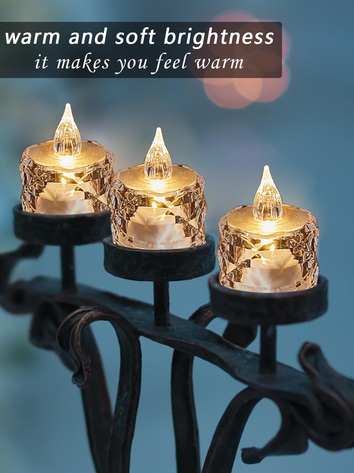 Aymxzt 12 Pack Flameless Battery Operated Candle, Tea Lights Battery Operated Led Small Round Candles For Wedding, Dining Table,