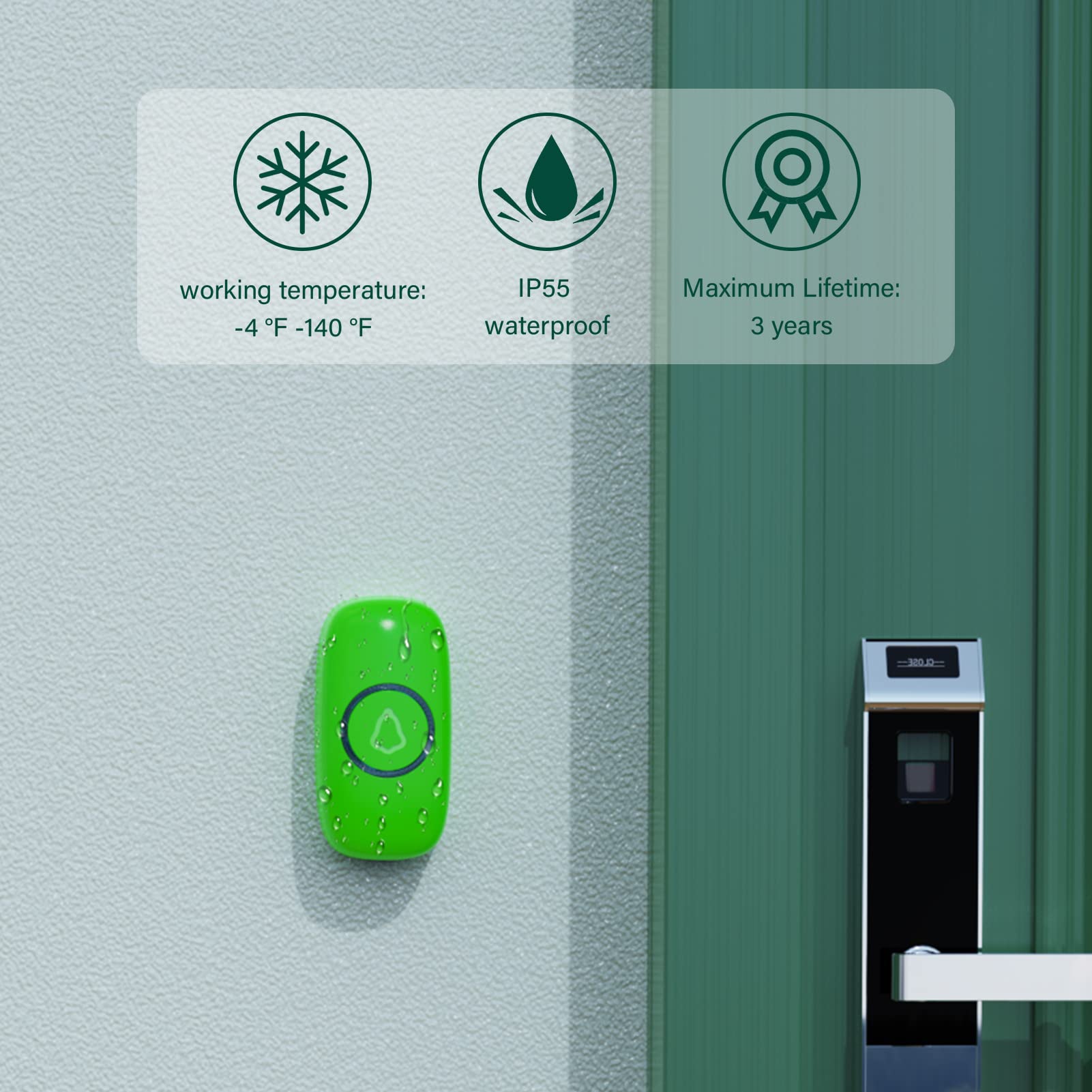 Secrui Wireless Doorbells For Home, Classrooms, Apartments, Businesses, Etc. Easy To Use, Adjustable Volume, 58 Chimes, Colorful