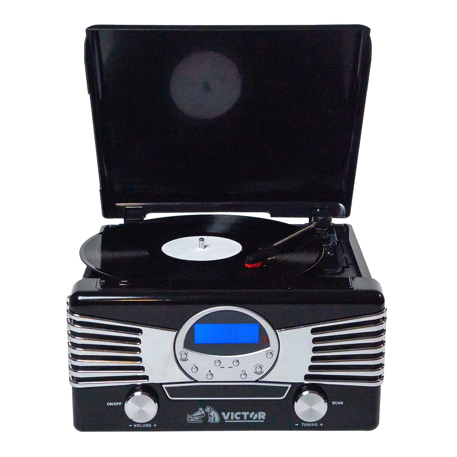 Victor Diner 7 In 1 Turntable Music Center Black (Vhrp 1400 Bk)
