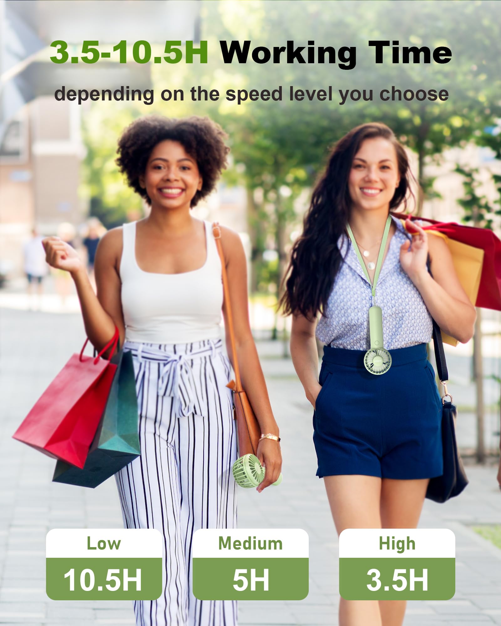 Coohea Handheld Fan Mini Portable Fan Rechargeable Battery Usb Powered Fan 3 Speeds Powerful Personal Fan Small Cute Fan With Ba