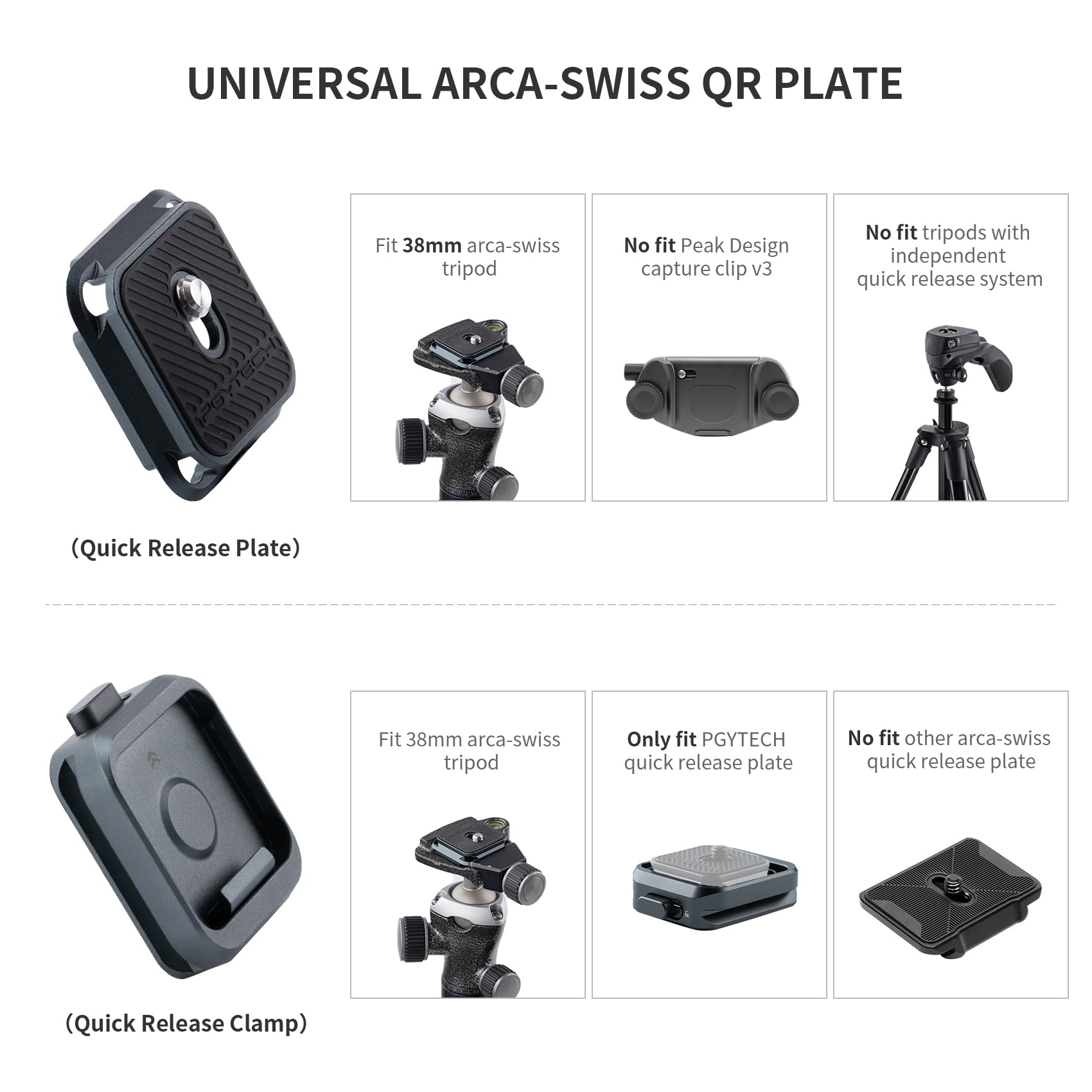 Pgytech Quick Release Plate +Adapter W/Arca Swiss Clamp Camera Mount For Sony/Nikon/Fuji/Dji Quick Setup Mount With Tripods Adapter