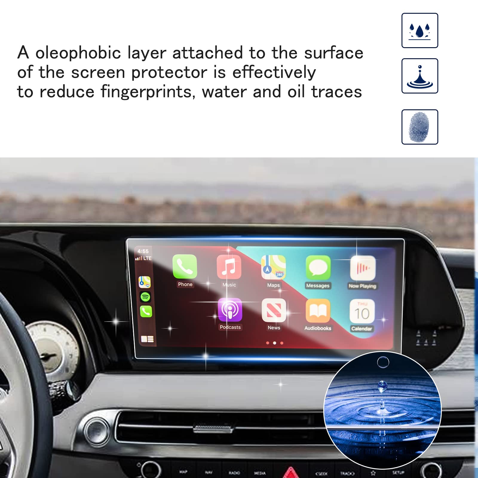 Shaohao For 2024 2025 Hyundai Pasalide Screen Protector 12.3 In, For 2023 2024 2025 Hyundai Palisade Accessories (Se/Sel/Xrt/Limited/Calligraphy) 12.3 In Clear Plastic Palisade Screen Protector 2 Pcs