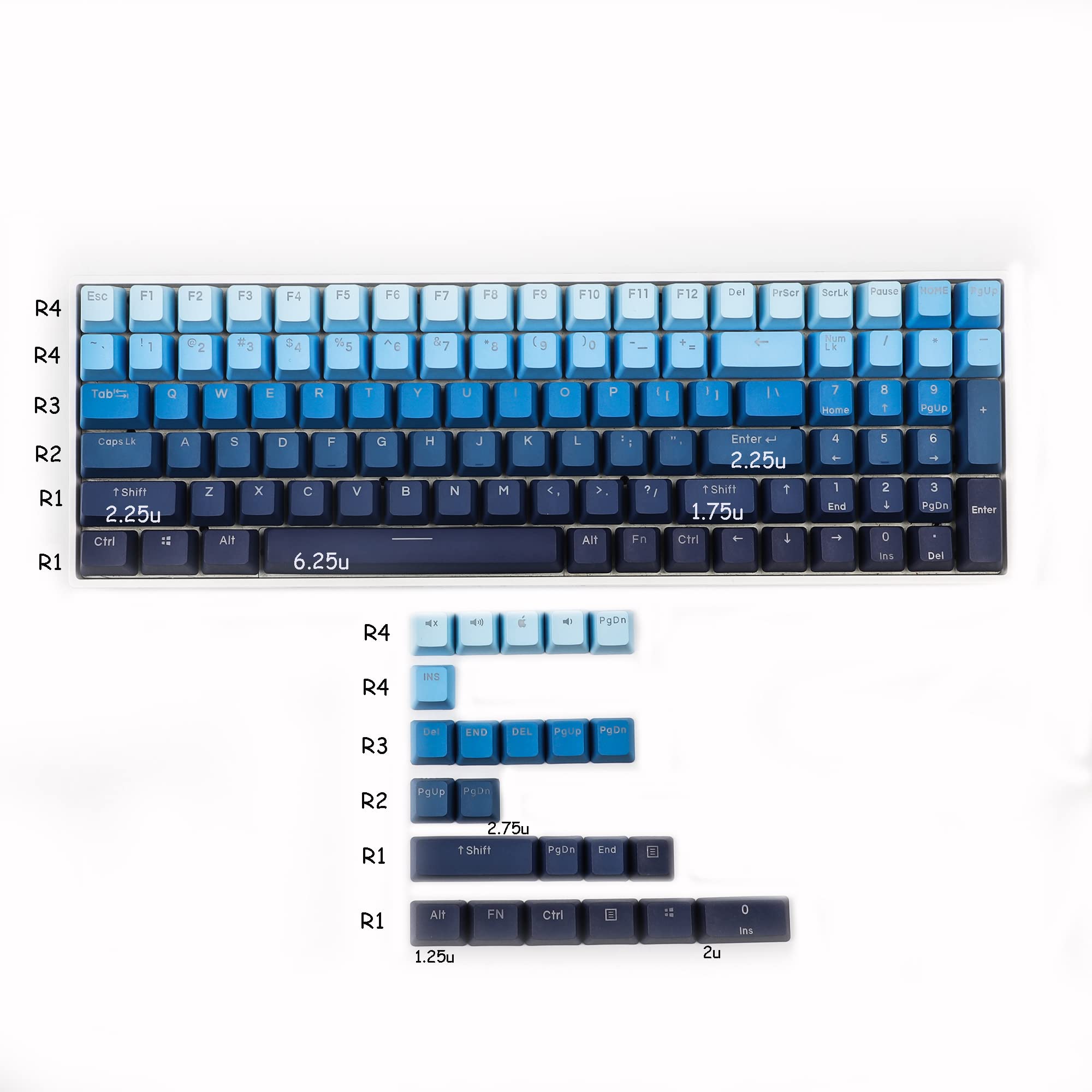 Ymdk 108 122 Double Shot Backlit Moonrise Keycaps Pbt Shine Through Oem Profile Keycap For Mx Mechaniccal Keyboard 61 68 84 87 1