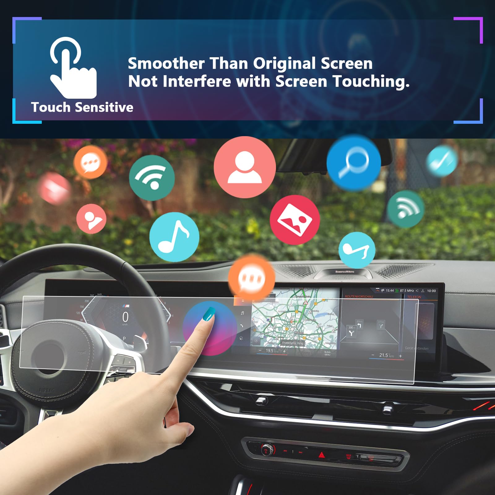 Sxcy Fit For 2024 2025 Bmw X5/X6/X7 Screen Protector [14.9 Inch Navi+12.3Dash] For 2025 Bmw X5/X7 Accessories For Bmw X5/X6/X7 7 Series Accessories 2025(9H Tempered Glass Whole Screen)