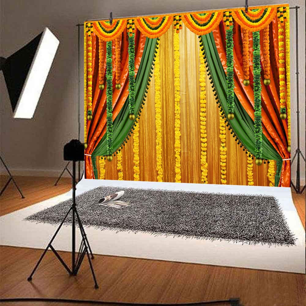 Lofaris India Pooja Photography Backdrop Puja Ganpati Pooja Traditional Mehndi Festival Background Decorations Wedding Party Mar
