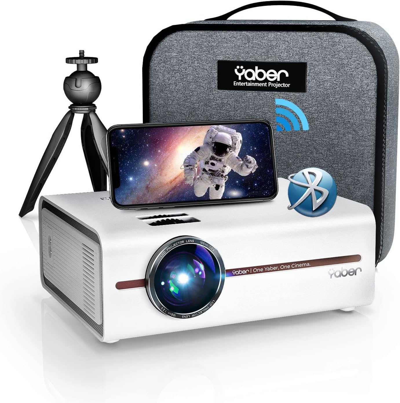 Mini Projector With Wifi And Bluetooth 5.1, 9500L Portable Movie Projector 1080P And 4K Supported, Yaber V5 2023 Updated Mini Ho
