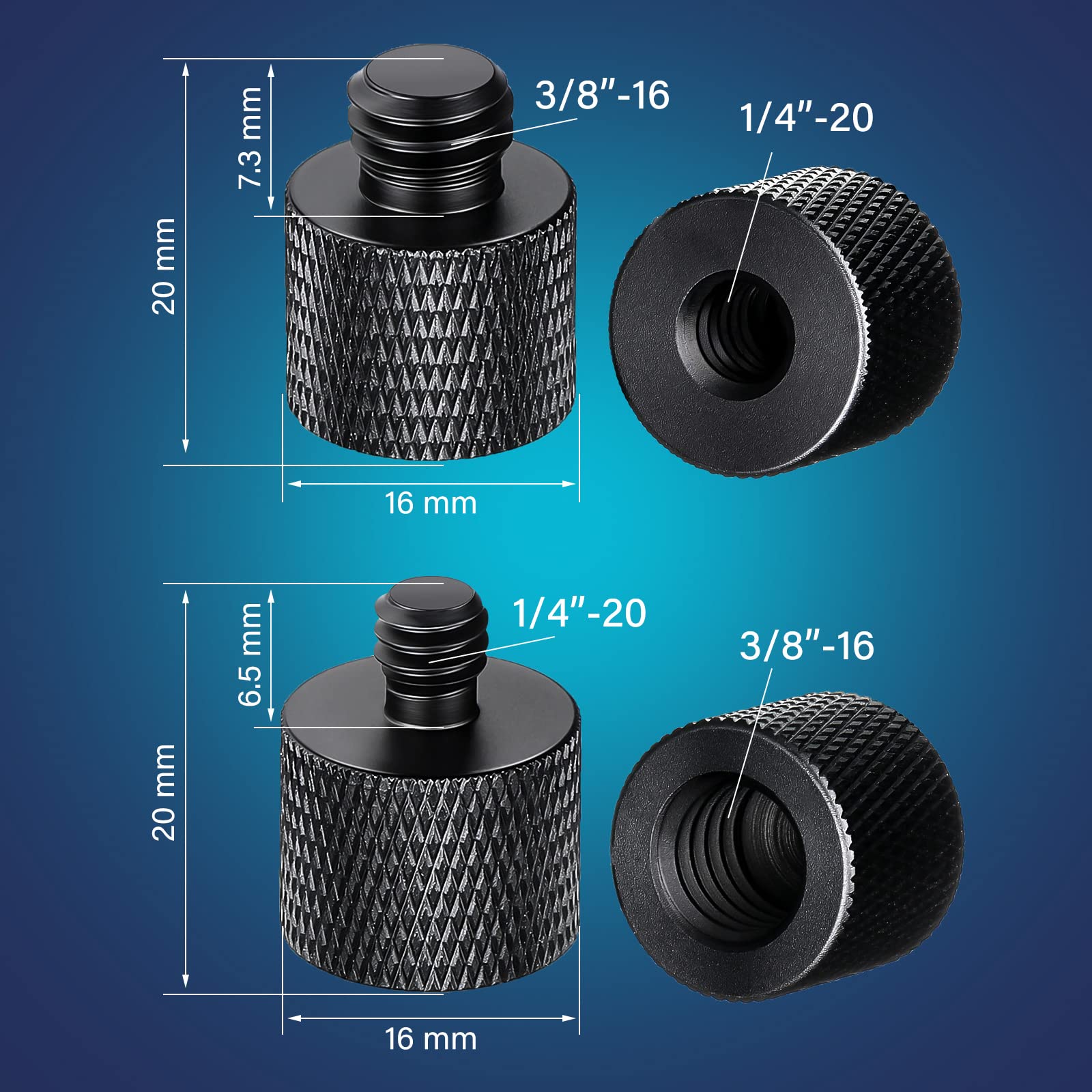 8 Pack Camera Screw Adapter 1/4 Male To 3/8 Female And 3/8 Male To 1/4 Female Camera Screw Adapter For Camera Tripod Stand Micro