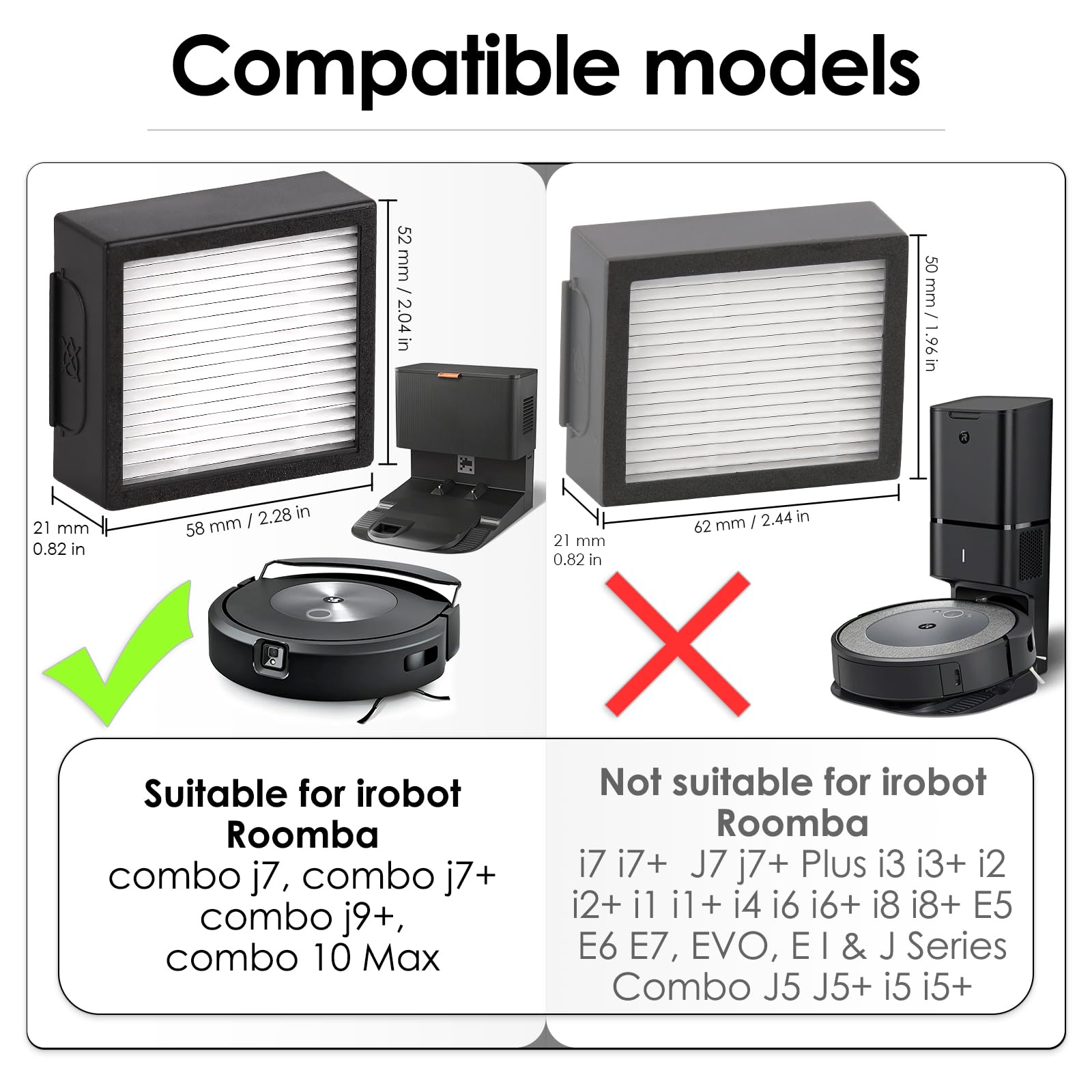 (16 Pack) Combo 10 Max Replacement Hepa Filter Compatible With Irobot Roomba Combo J7+ Plus/Combo J9+/ Combo 10 Max Robot Vacuum