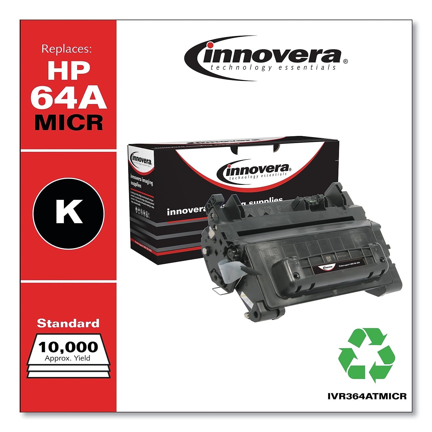 Innovera Remanufactured Black Micr Toner, Replacement For 64Am (Cc364Am), 10,000 Page Yield
