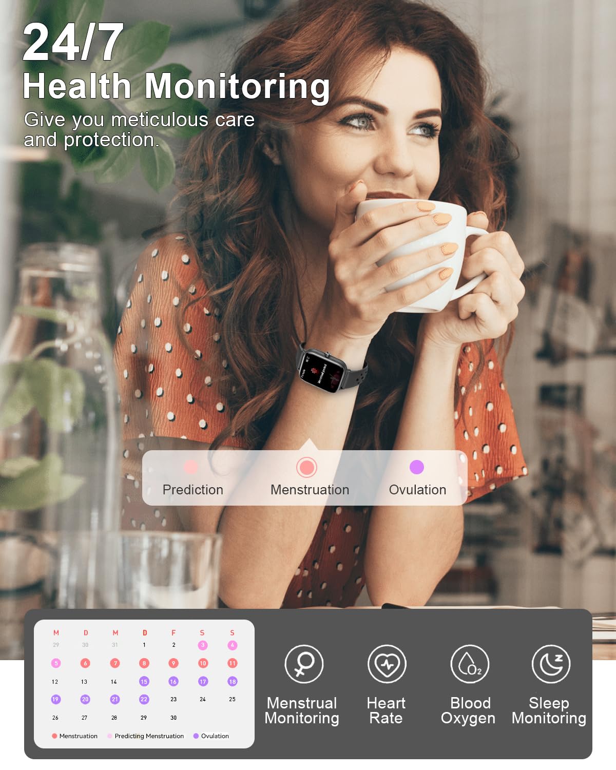 Smart Watches For Men Women Fitness: Fitness Tracker Watch With Bluetooth Call 24/7 Heart Rate Spo2 Sleep Monitor Ip68 Waterproo