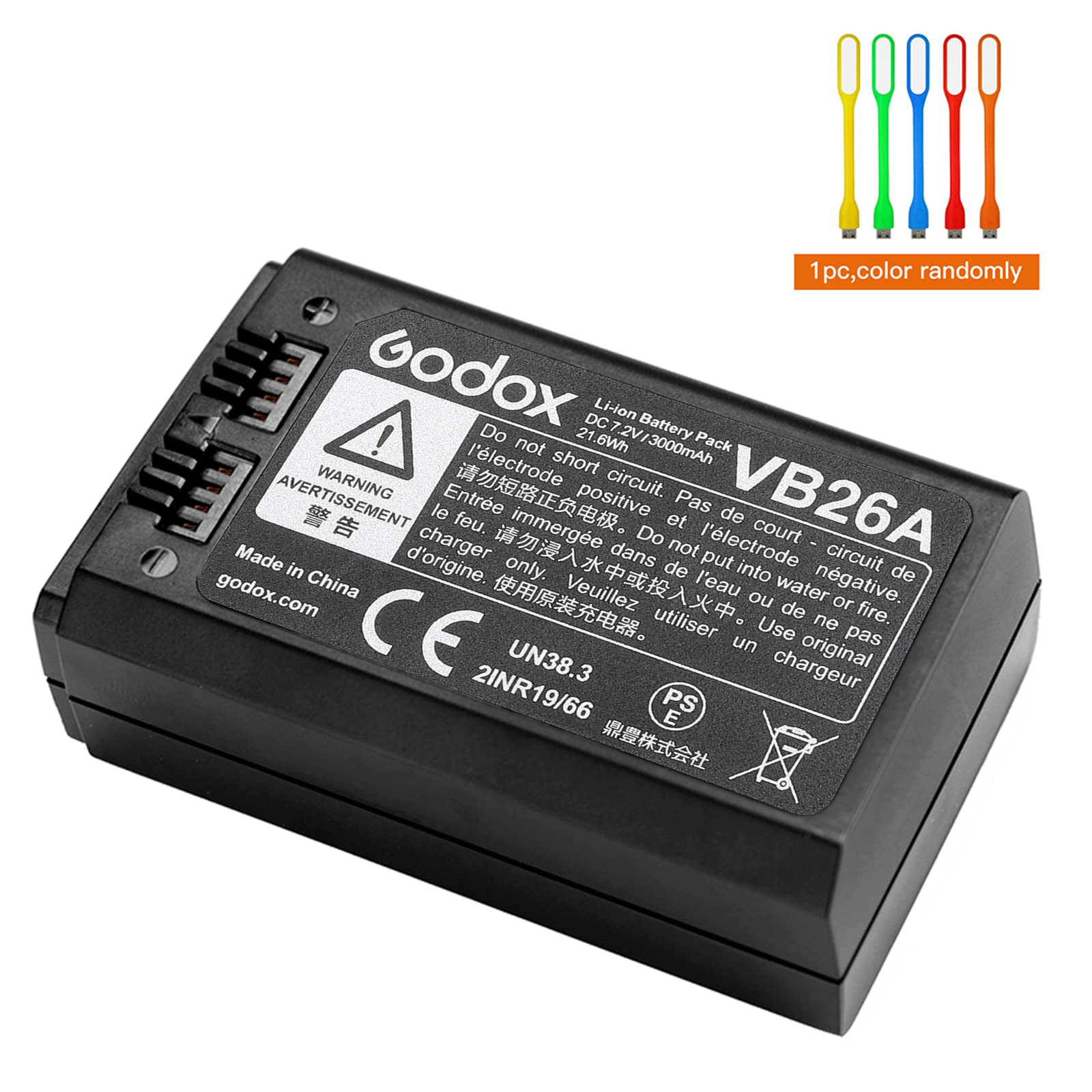 Godox V1 Battery Vb26 Vb26A Vb26B Rechargeable Li Ion Battery V1 V1 S V1 N V1 C V1 F V1 O Round Head Flash V860Iii V860Iii S V86
