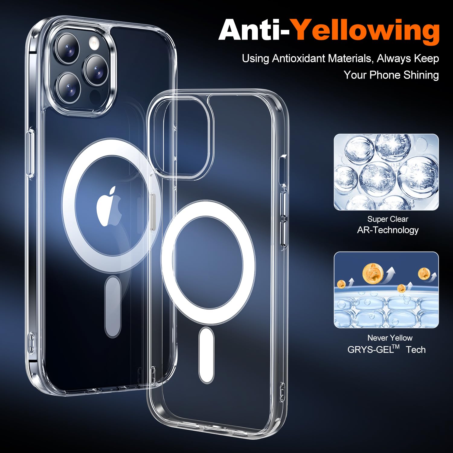 Jame For Iphone 14 Pro Max Case Clear, Iphone 14 Pro Max Case With 2*Screen Protectors, Compatible With Magsafe, Not Yellowing,