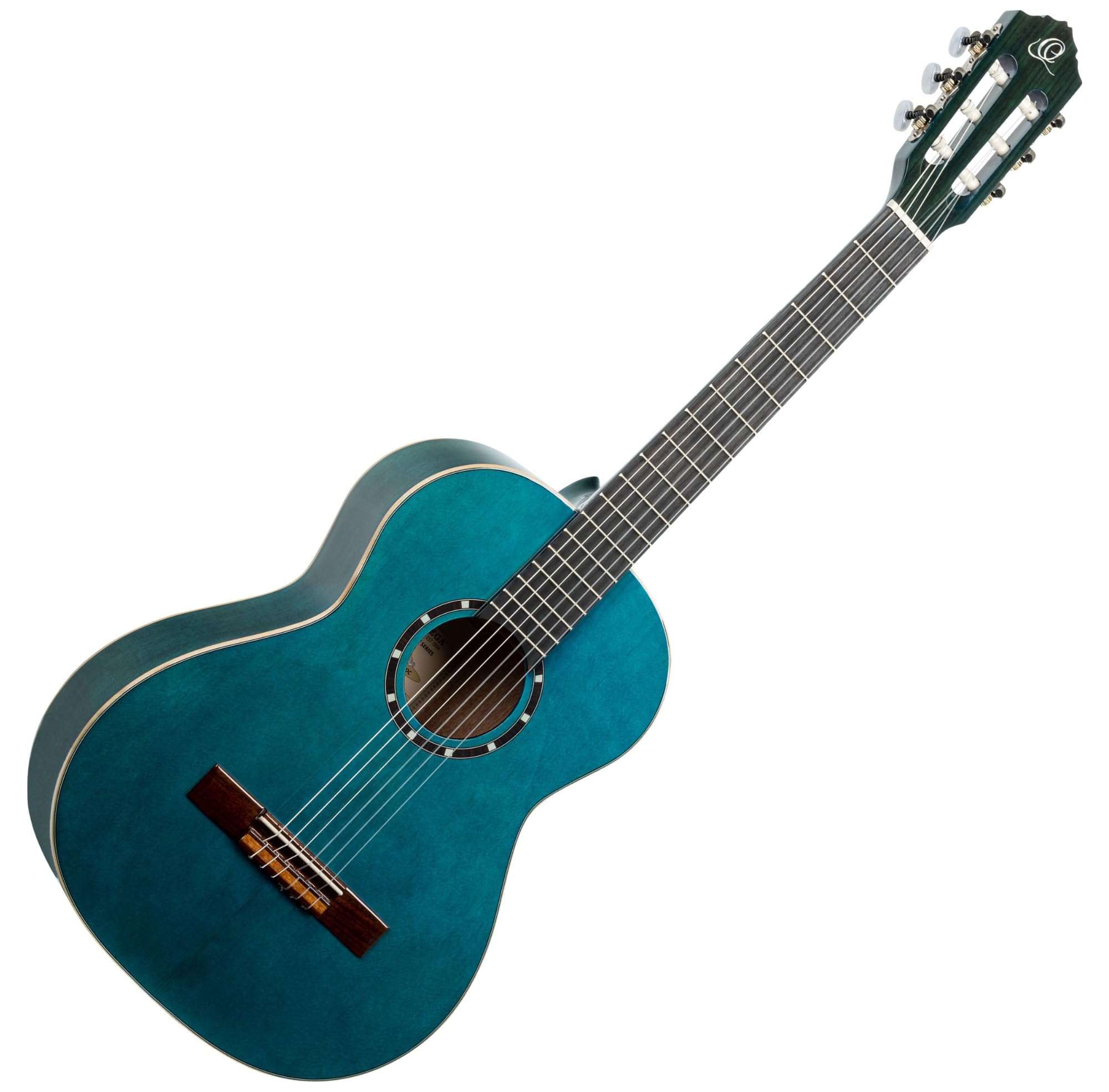 Ortega Guitars 6 String Family Series 3/4 Size Nylon Classical Guitar w/Bag, Right-handed, Ocean Blue, (R121-3/4OC)