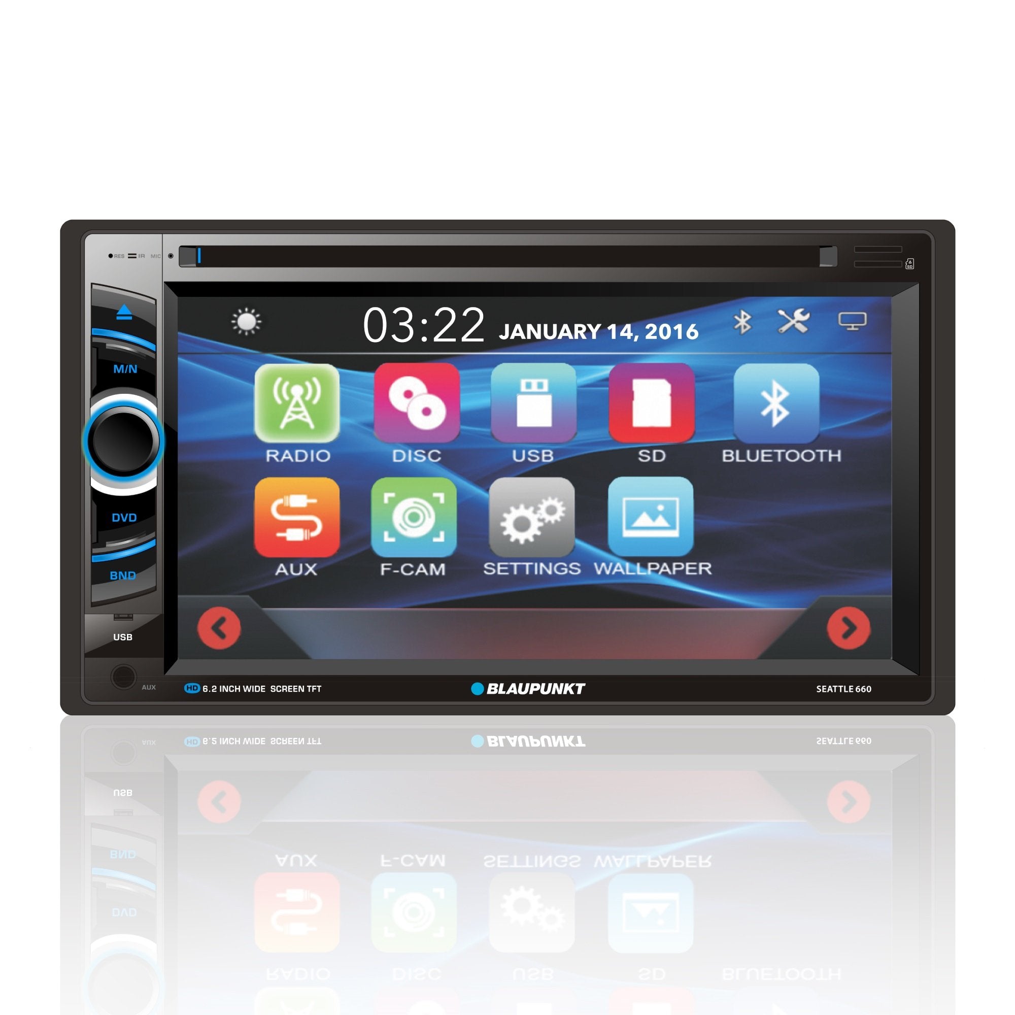 Blaupunkt Seattle 660 6.2-Inch In Dash Touch Screen Multimedia Car Stereo Receiver With Bluetooth -Like New