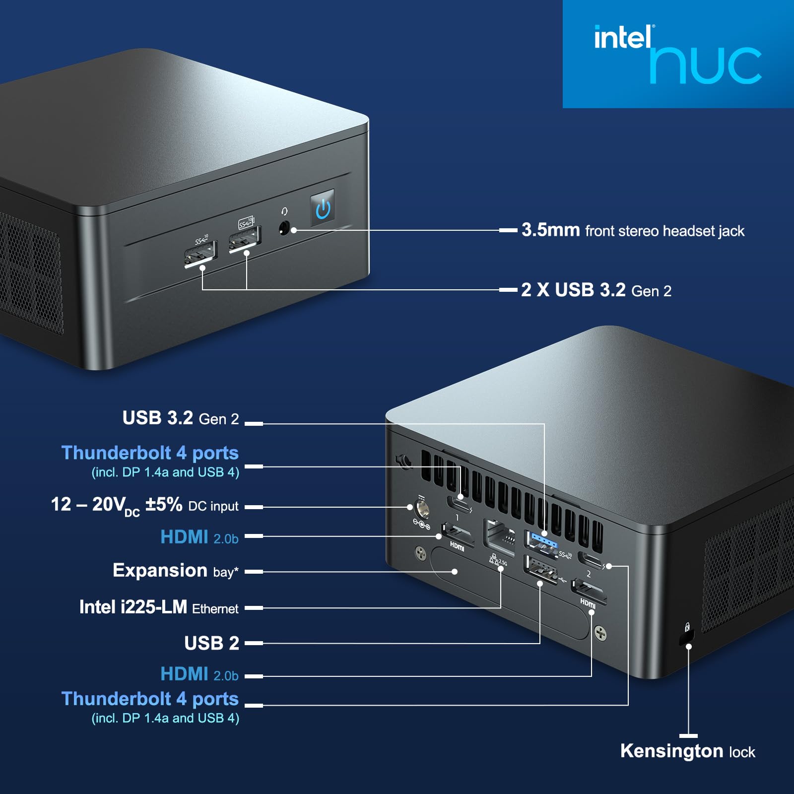 Intel Nuc 12 Nuc12Wshi7 Wall Street Canyon Mini Computer 12Th Gen Intel Core I7 1260P, 12 Cores(4P+8E), 16 Threads, 18Mb Intel S