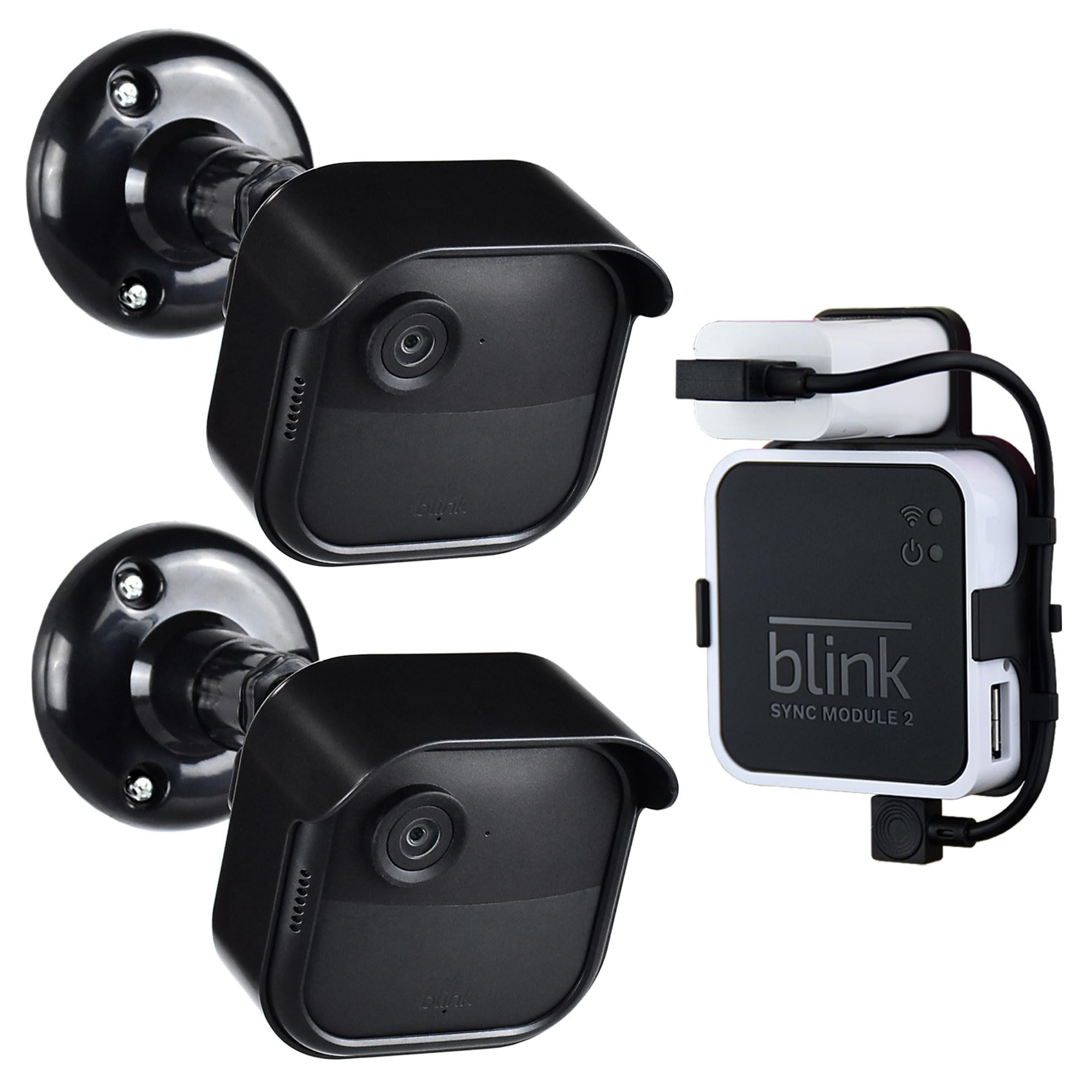 All New Blink Outdoor 4Th Gen Camera Mounting Brackets,2 Pack Weatherproof Protective Housing And 360 Degree Adjustable With Sync Module Wall Mount (Blink Camera Is Not Included)