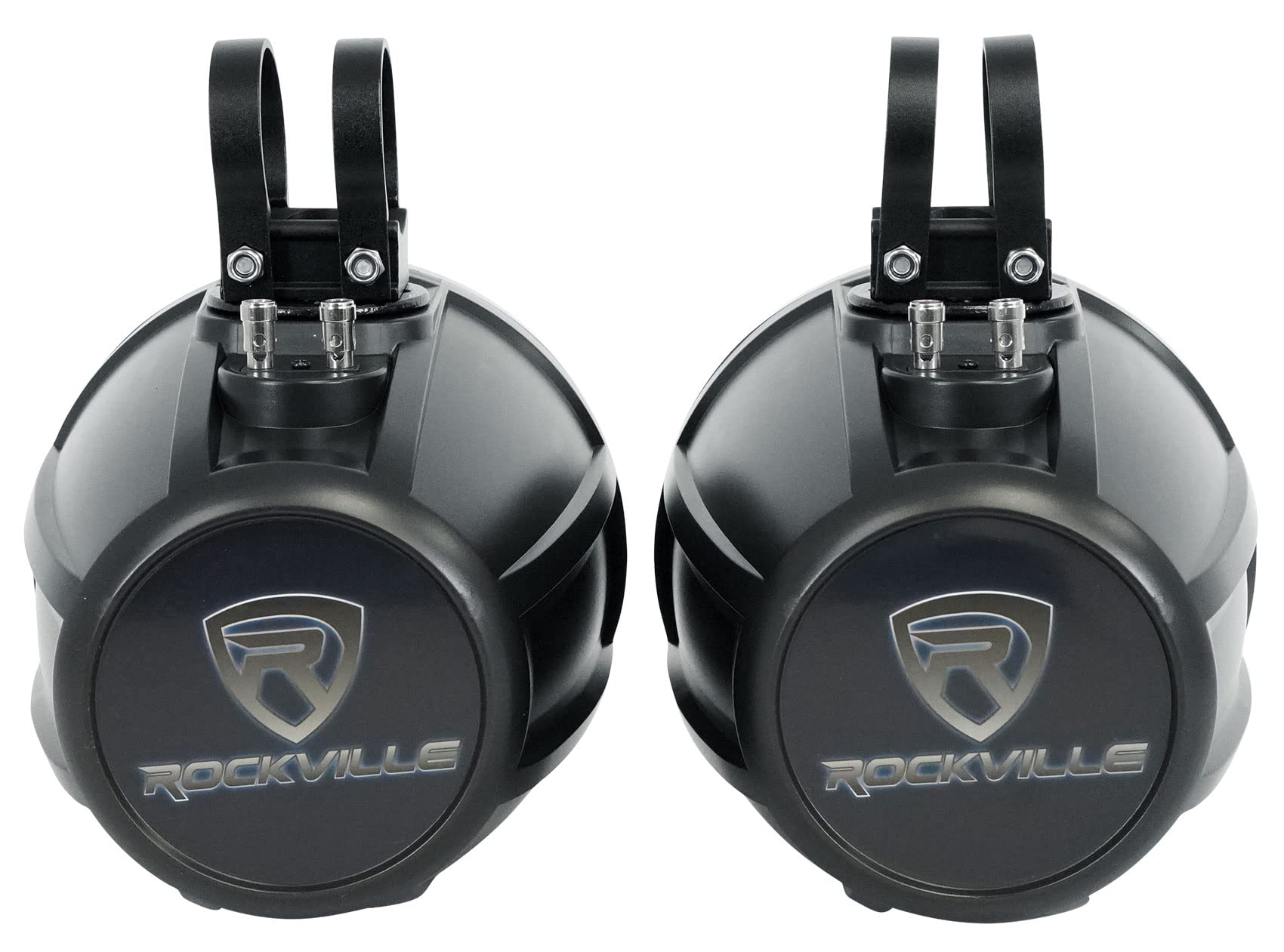 Rockville Ut65B Utv/Atv 6.5 Rollbar Wakeboard Marine Speakers/Swivel Mount/Ipx6, Black