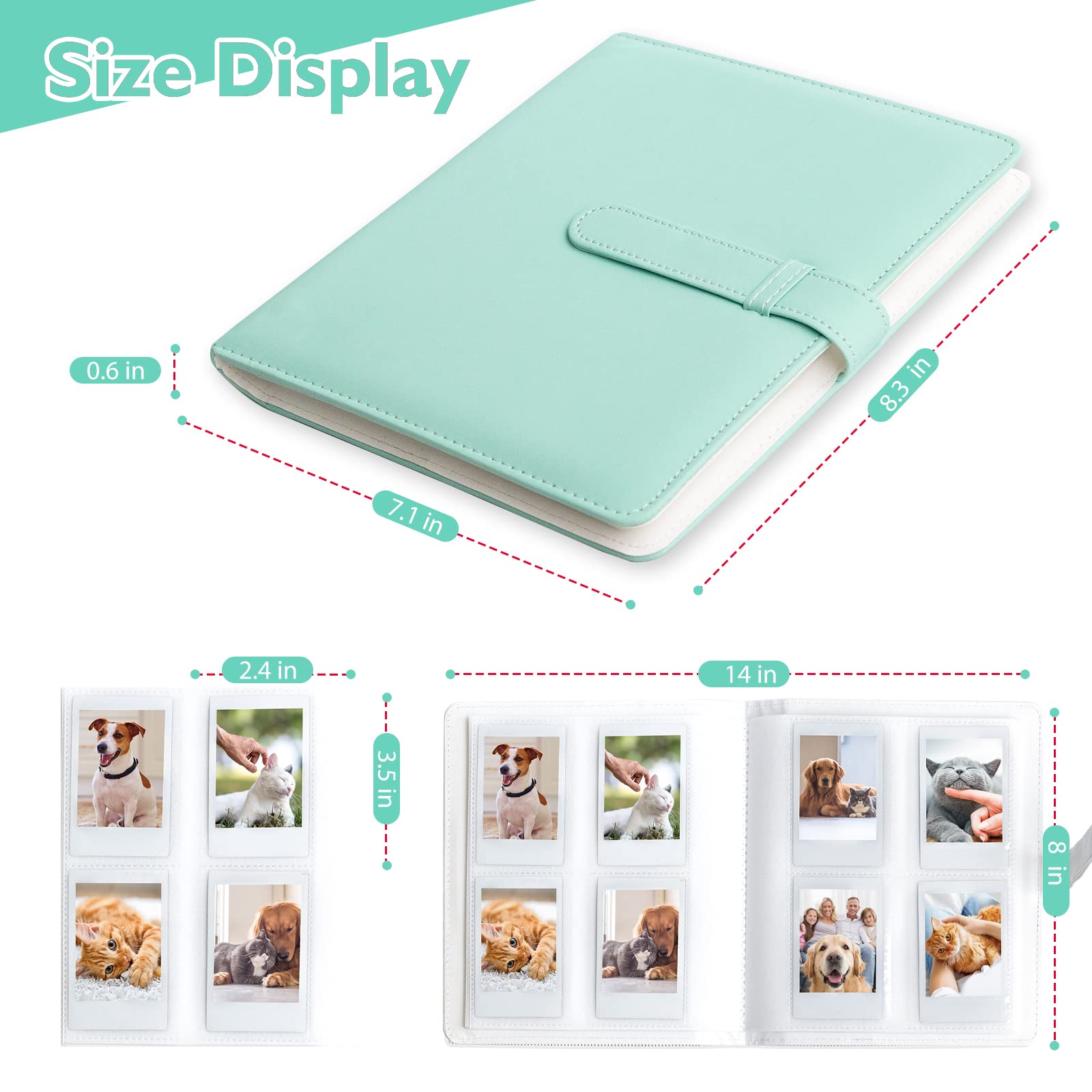 128 Pockets Mini Photo Album For Fujifilm Instax Mini Camera, Polaroid Snap, Z2300, Socialmatic Instant Cameras & Zip Instant Pr