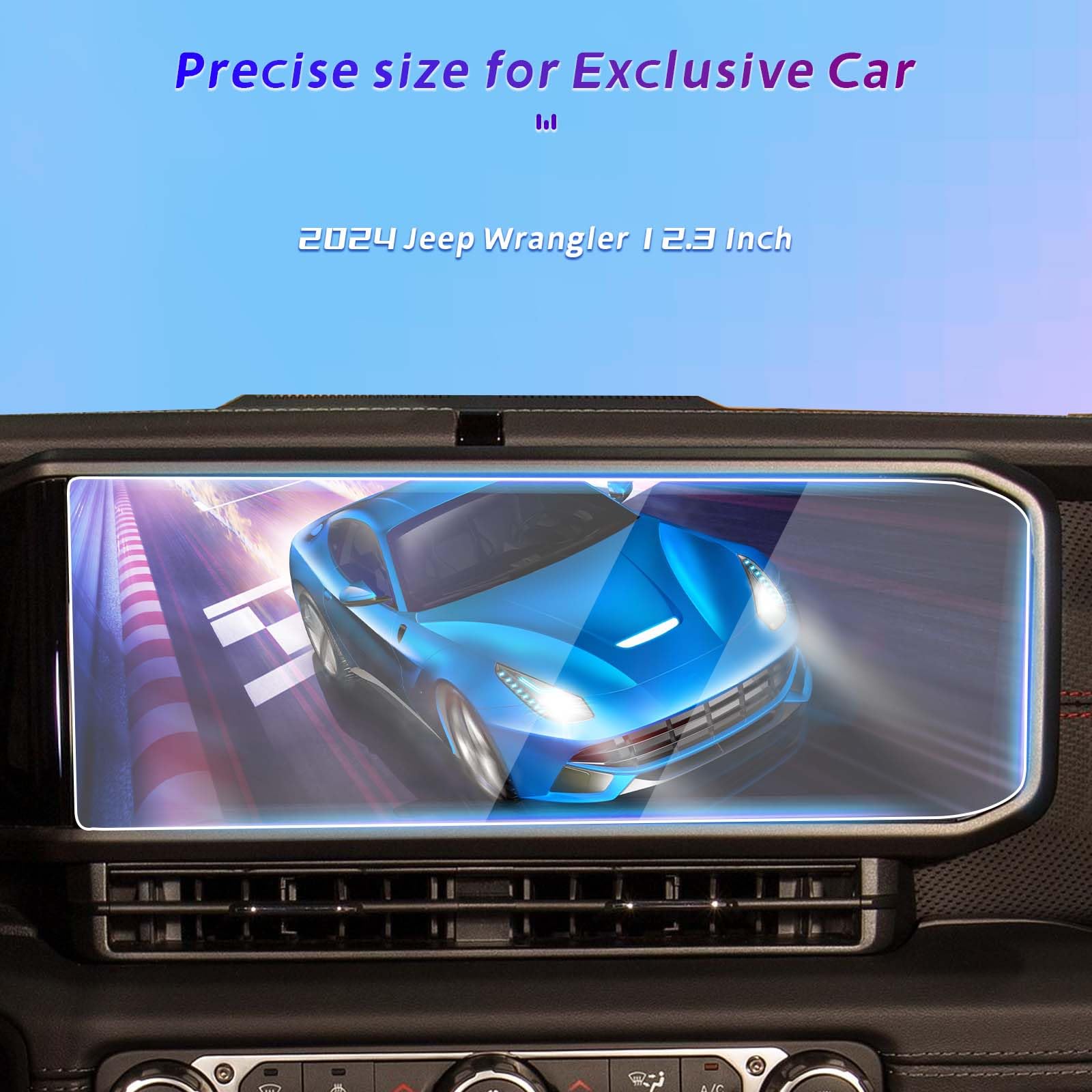 Gfjnfg For 2024 2025 Jeep Wrangler Screen Protector 12.3 Inch, For 2024 Wrangler Jl Gladiator Jt 4Xe Sport Rubicon Sahara Access