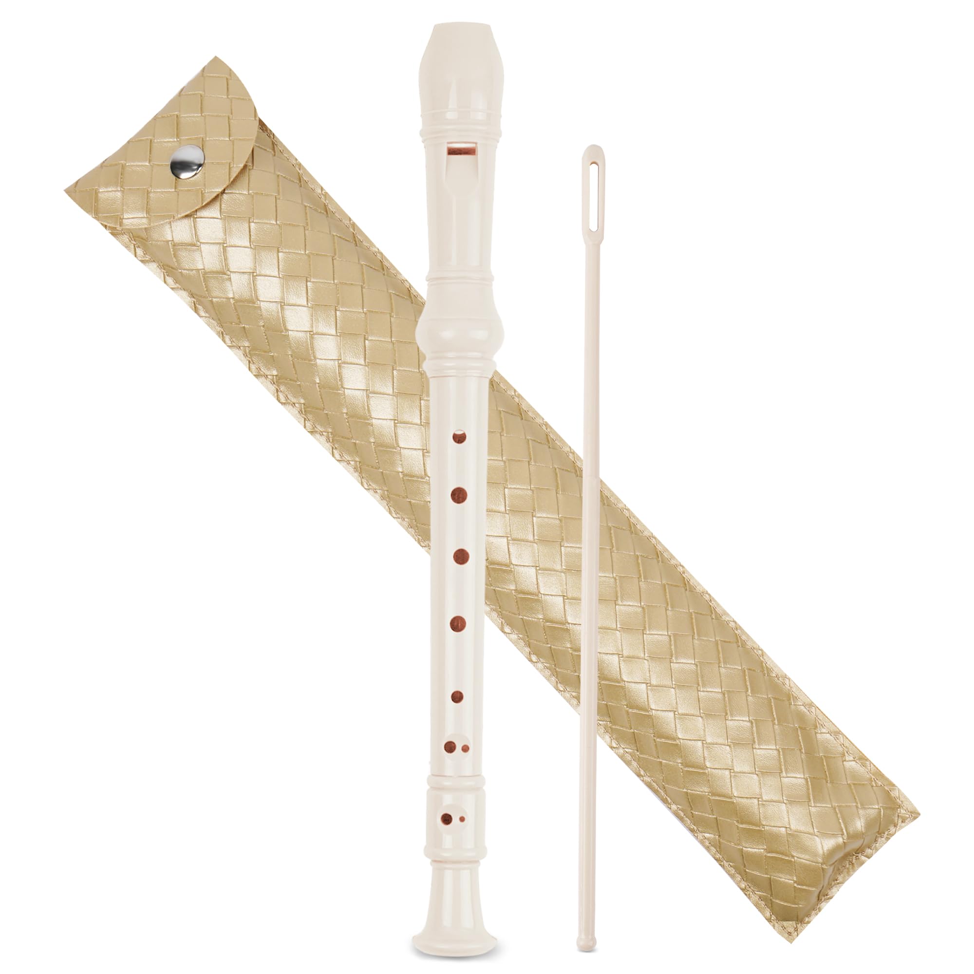 Jasenna Recorder Instrument for Beginner Adults,8-Hole Soprano Descant Recorder Music Flute with with Cleaning Rod & Leather Cas