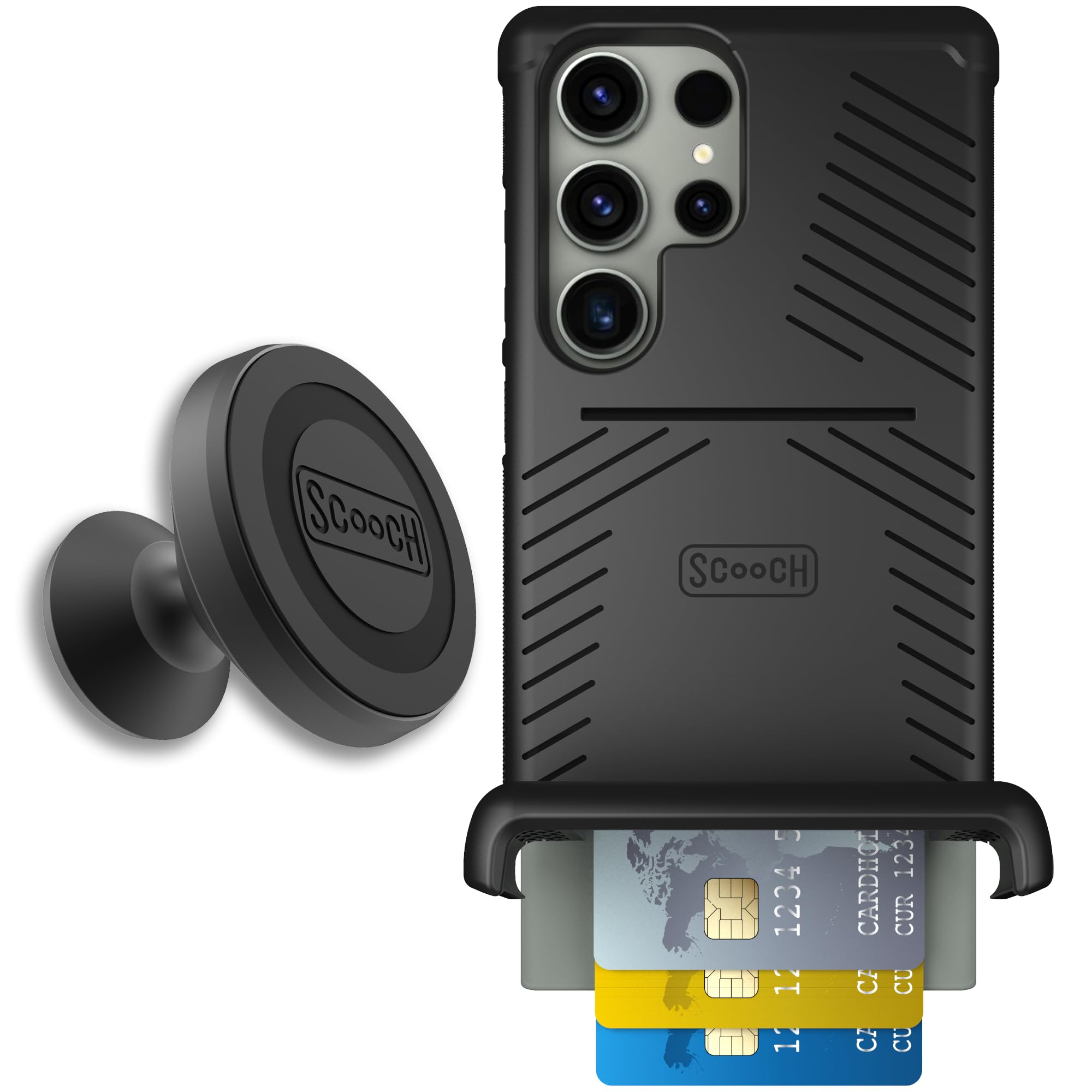 Scooch for Samsung Galaxy S23 Ultra Case with Card Holder, Wingmate Wallet Case with Hidden Card Slot, Bundled with Wingmount Ma