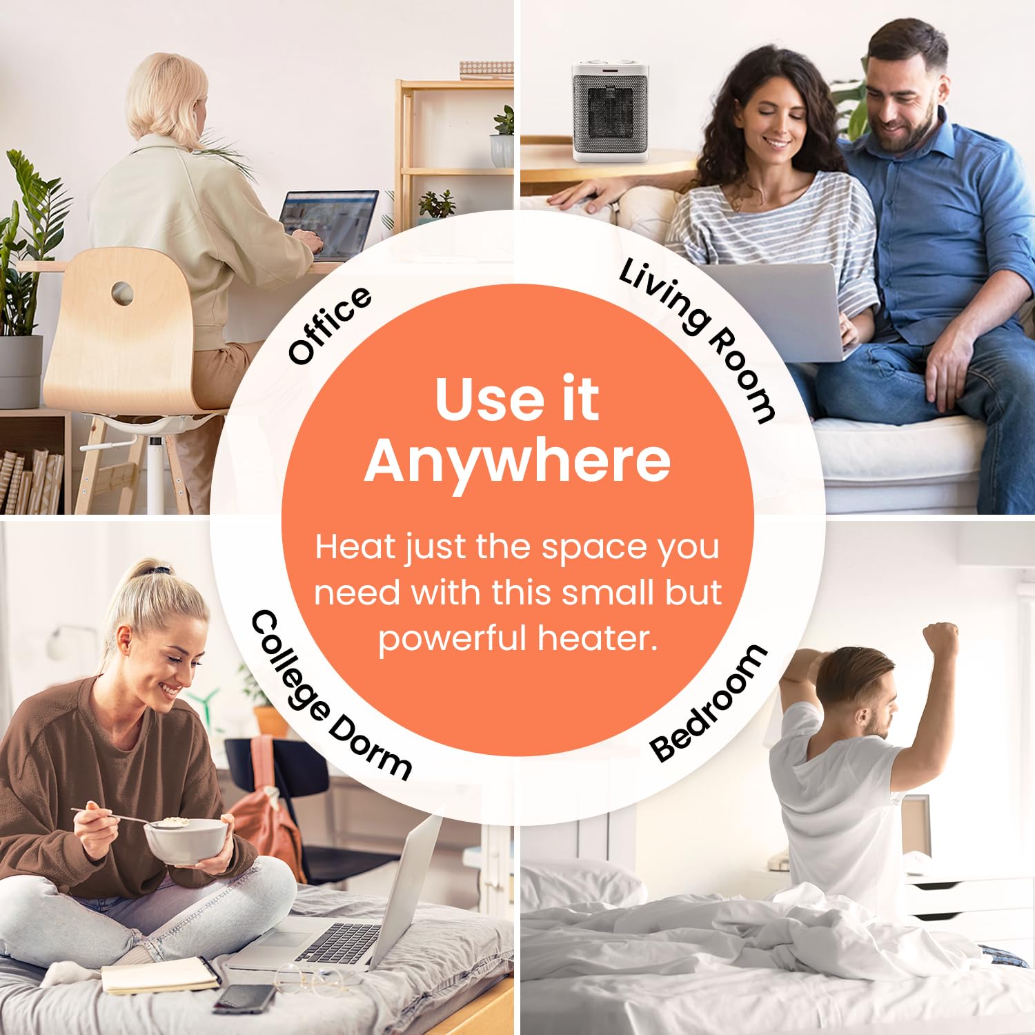 Pro Breeze Space Heater   1500W Portable Electric Heater For Indoor Use, Ceramic Heater With Adjustable Thermostat, Small Heater