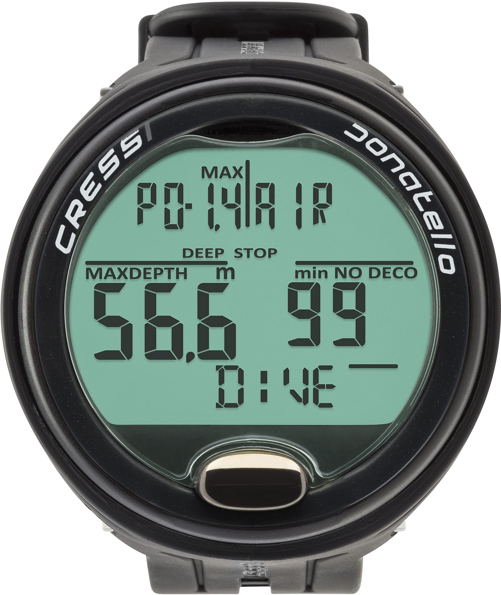 Cressi Donatello Wrist Dive Computer - Black/Black - Air & Nitrox Modes Dive Watch - HD Backlit Display Sports Watch - Free Divi