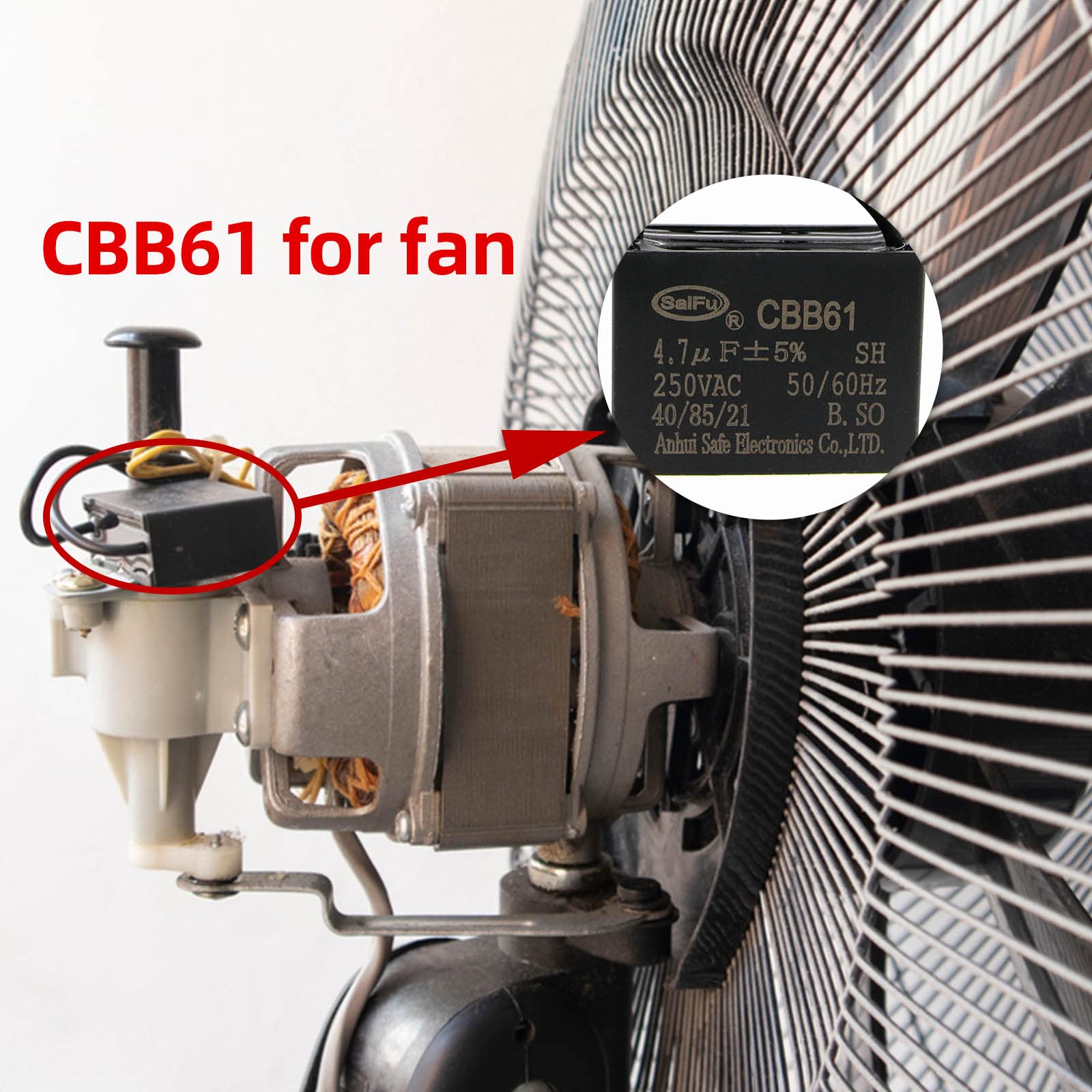 Akzytue Cbb61 Capacitor 4.7Uf 250V Ac Ceiling Fan 2 Wire 50/60Hz For Starting Electric Fan Generator Pump Motor (2 Pack )