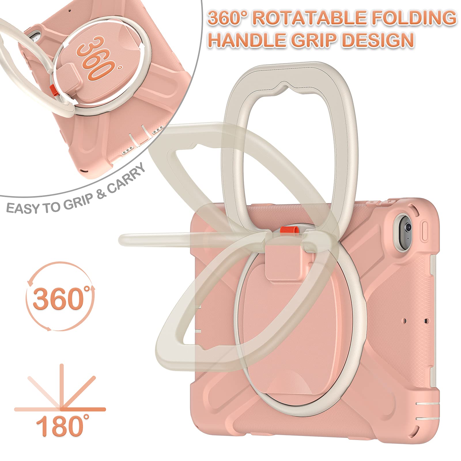 Batyue Ipad Mini 5 Case,Ipad Mini 4 Case, Heavy Shockproof Drop Case With Pencil Holder, 360 Swivel Stand, Shoulder Strap;Cover