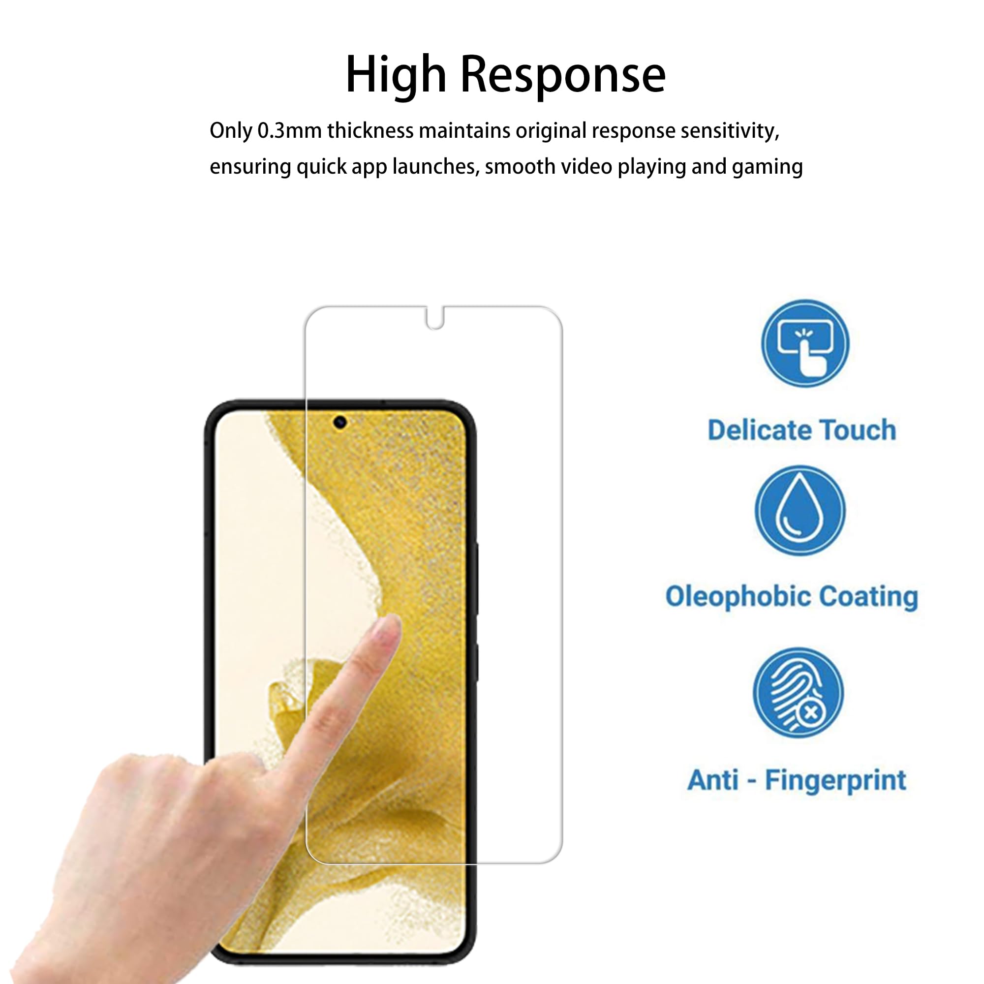 Hkkais Screen Protector For Samsung Galaxy S22+ / S22 Plus Tempered Glass 2 Pack Camera Lens Protector Film 2 Pack With Easy Ali