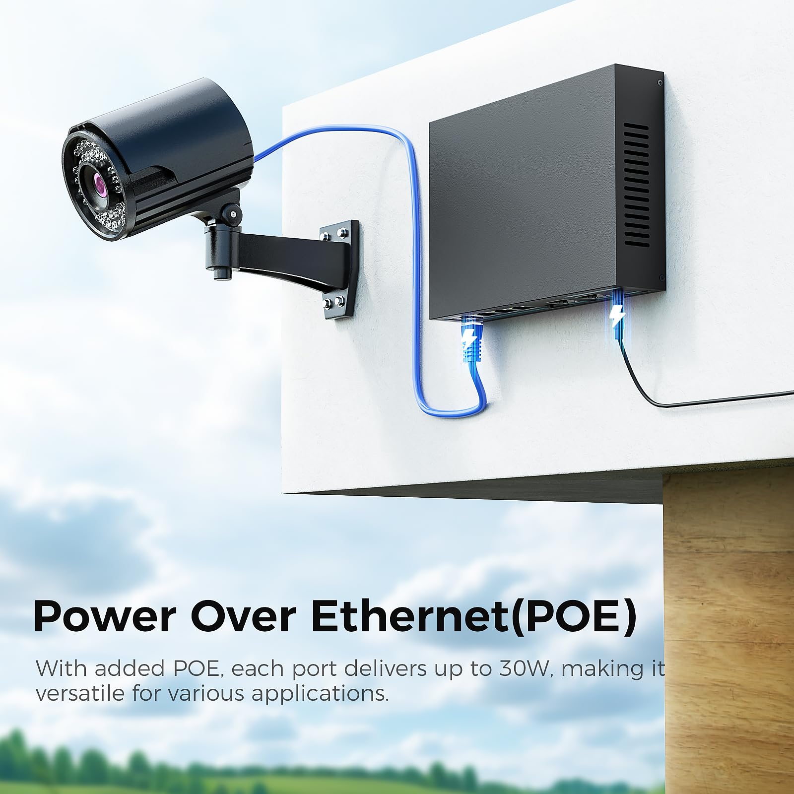 6 Port 2.5G Poe Ethernet Switch Unmanaged , 4 X 2.5G Poe Base T & 2 X 10G Sfp, Multi Speed Network Switch, Compatible With Gigab