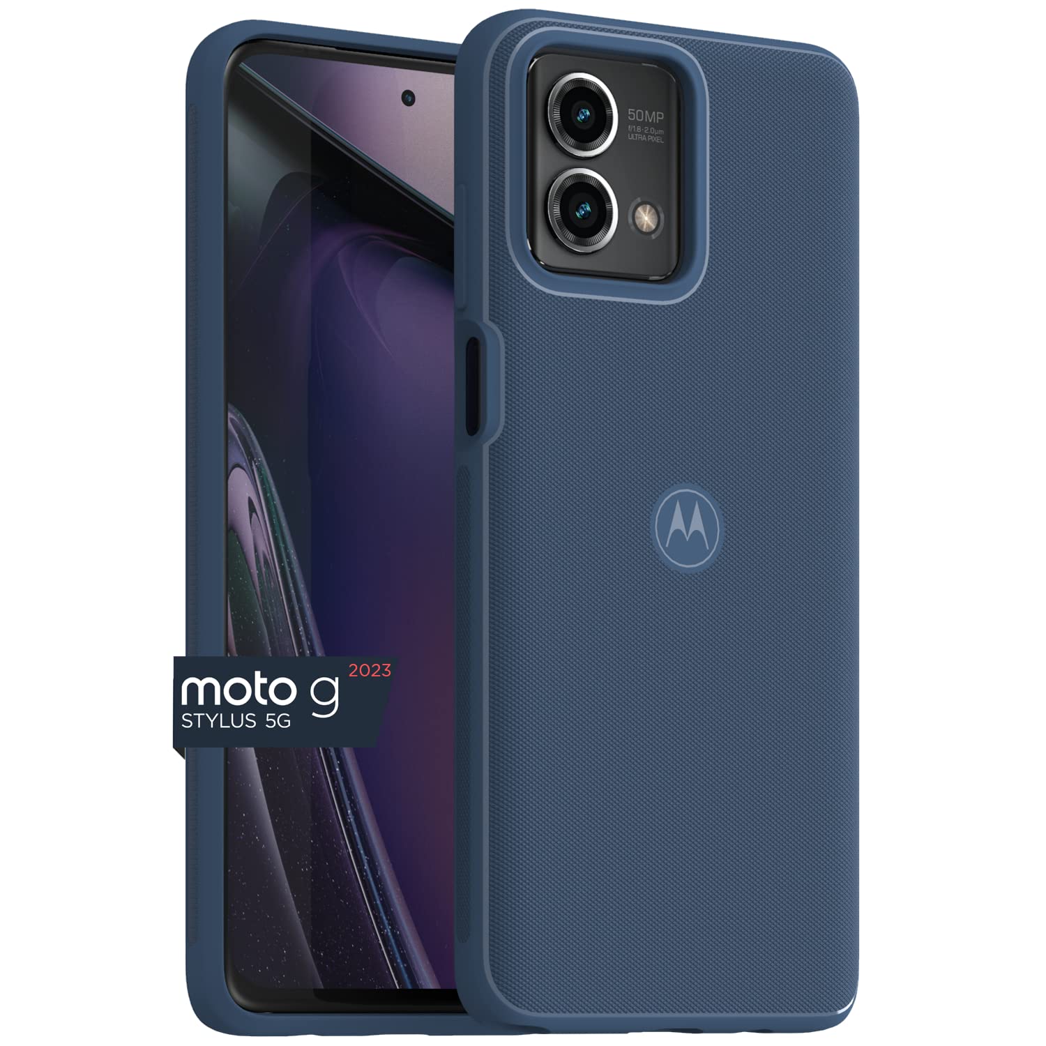 Motorola Moto G Stylus 5G (2023) Textured Protective Case  Dusk Blue   Precision Fit Shock Absorbing Cases For Enhanced Phone Gr