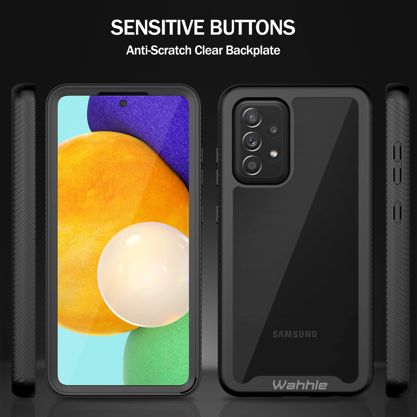 Wahhle Compatible With Samsung Galaxy A52 Case, Built In Screen Protector Full Body Shockproof Slim Fit Bumper Protective Phone