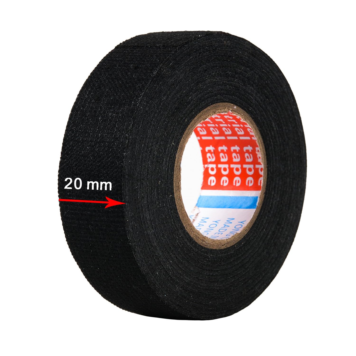 Zzjmch 4 Rolls Black Wire Harness Cloth Tape, Speaker Wiring Harness Cloth Tape, For Automobile Electrical Wire Harnessing Noise Dampening Heat Proof (Width: 20Mm, Length: 50Ft)
