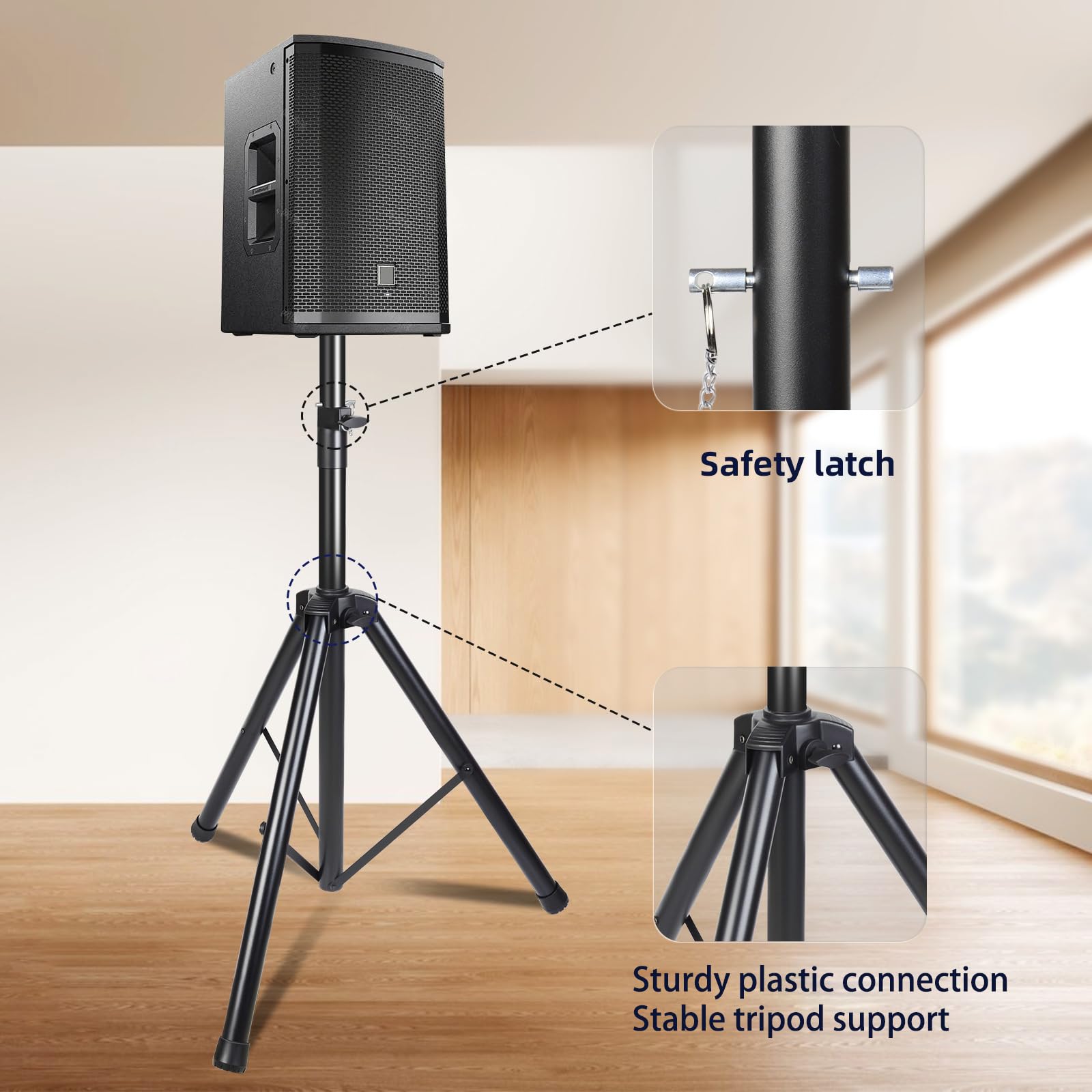 Gzgdljq Speaker Stand Tripod, Speaker Tripod Stand Adjustable Height From 35 To 60 Inch Universal Heavy Duty On Stage Speaker St