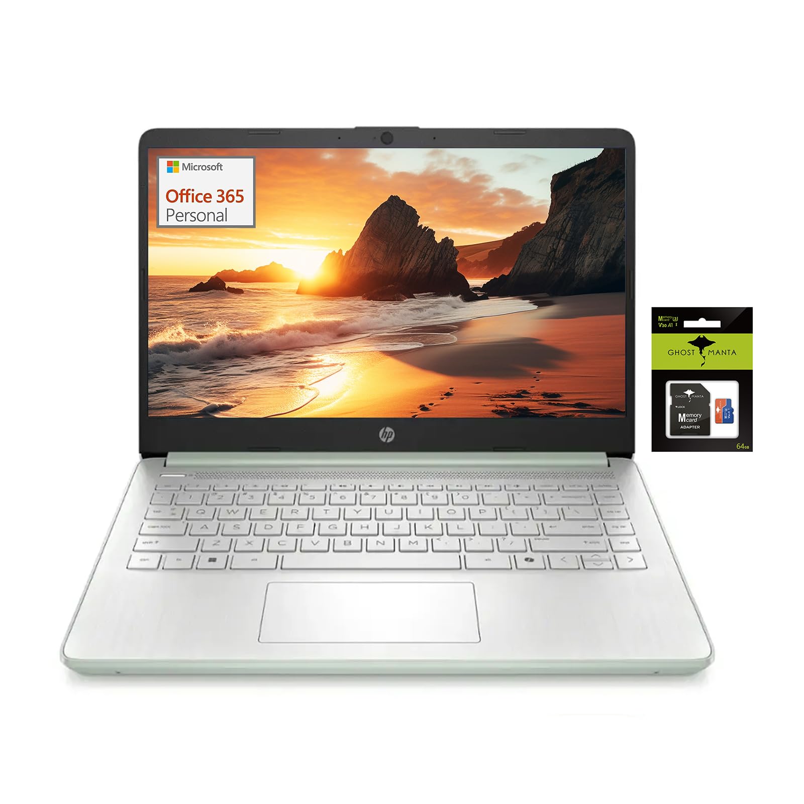 Hp 14'' Student-Laptop With Copilot Ai Office365, Quad Core Intel Processor N150(Up To 3.6Ghz) 8Gb Ram 192Gb Storage(128Gb Ufs +