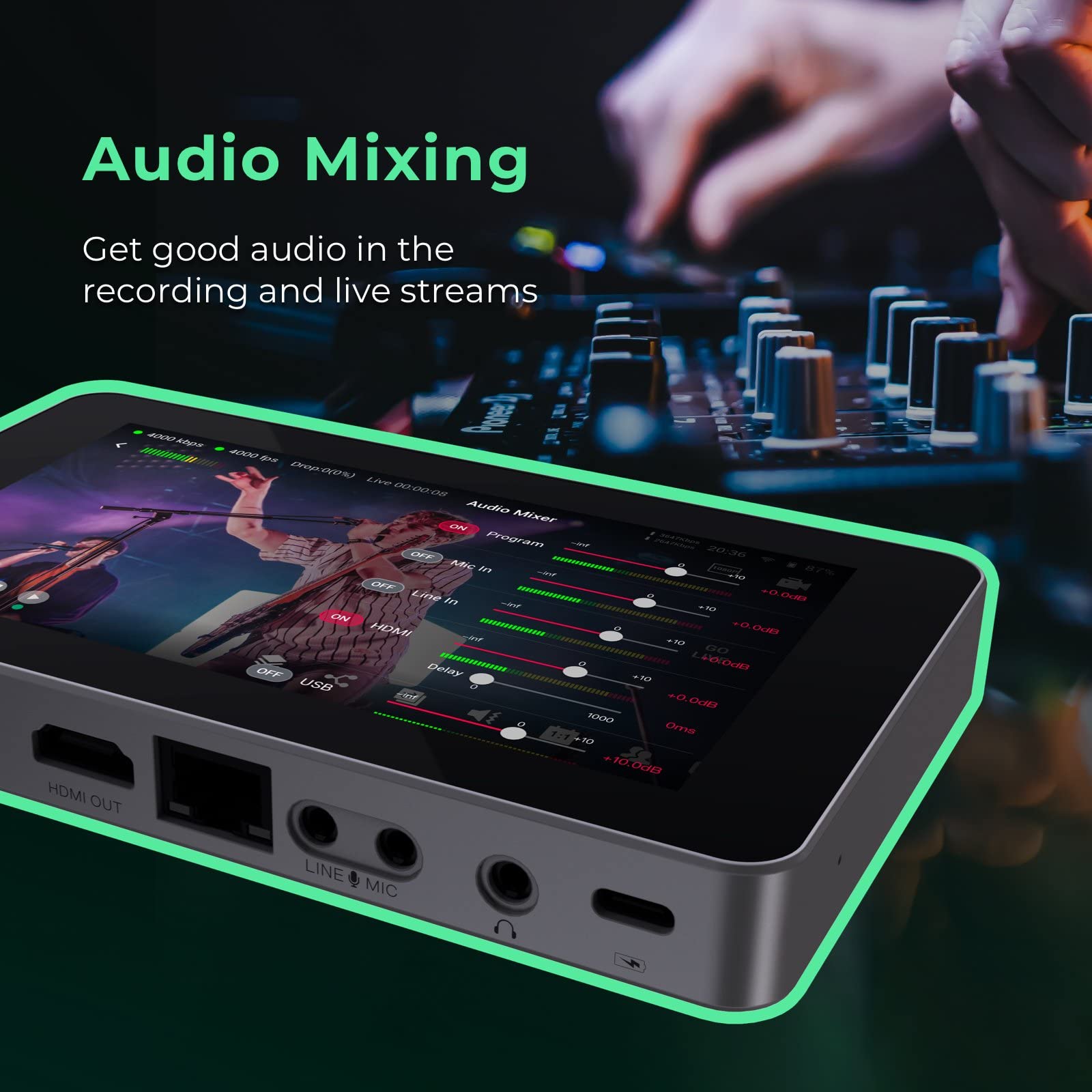 Yololiv Yolobox Mini, All In One Portable Multi Camera Live Streaming Equipment (Usa, Canada, Mexico)