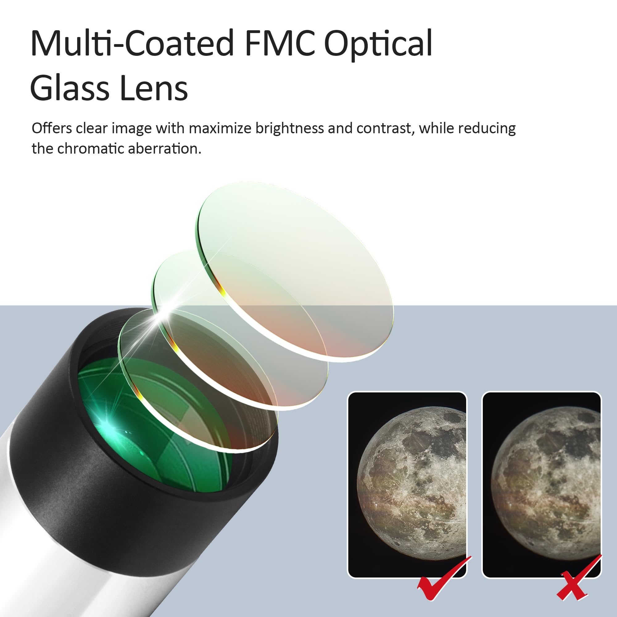 Astromania 1.25'' Latest 2X Barlow Lens Multicoated Metal With M42X0.75 Thread Camera Interface For Telescopes