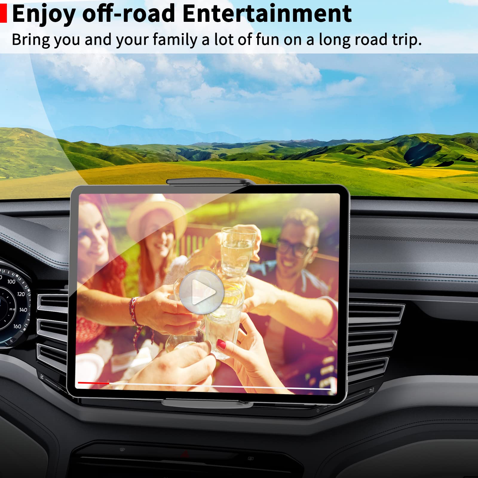 Apps2Car Universal Car Mount [2 In 1] Cd Slot Tablet Car Mount For 4.7 13 Inch Tablet, Cell Phone Holder For Iphone Samsung Z Fold 5 4 3 2 1, Tablet Car Mount Dash Holder Stand For Ipad Pro Air Mini